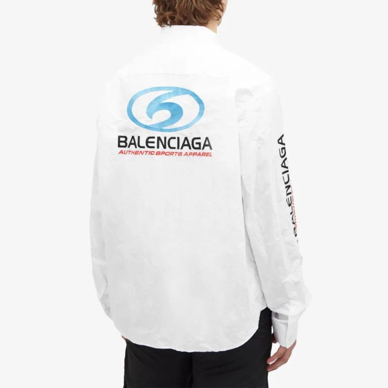 Balenciaga o1bcso1str1224 L/S Large Fit Shirt in White Size US XS / EU 42 / 0 - 3 Thumbnail