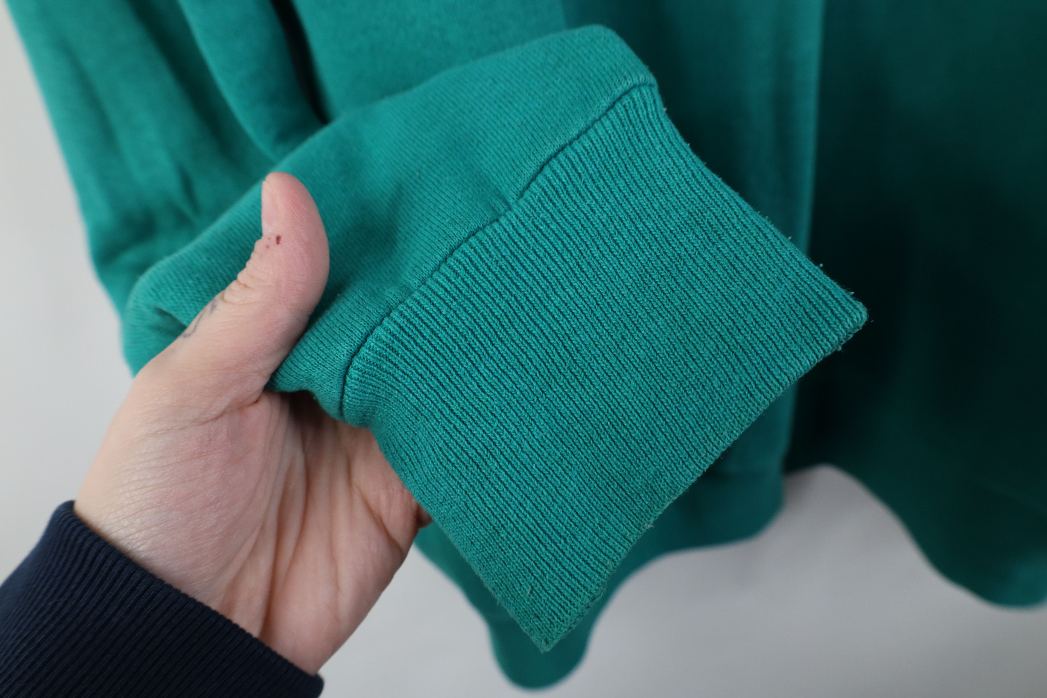 Vintage Vintage 90s Streetwear Blank Crewneck Sweatshirt Teal Size US XL / EU 56 / 4 - 6 Thumbnail