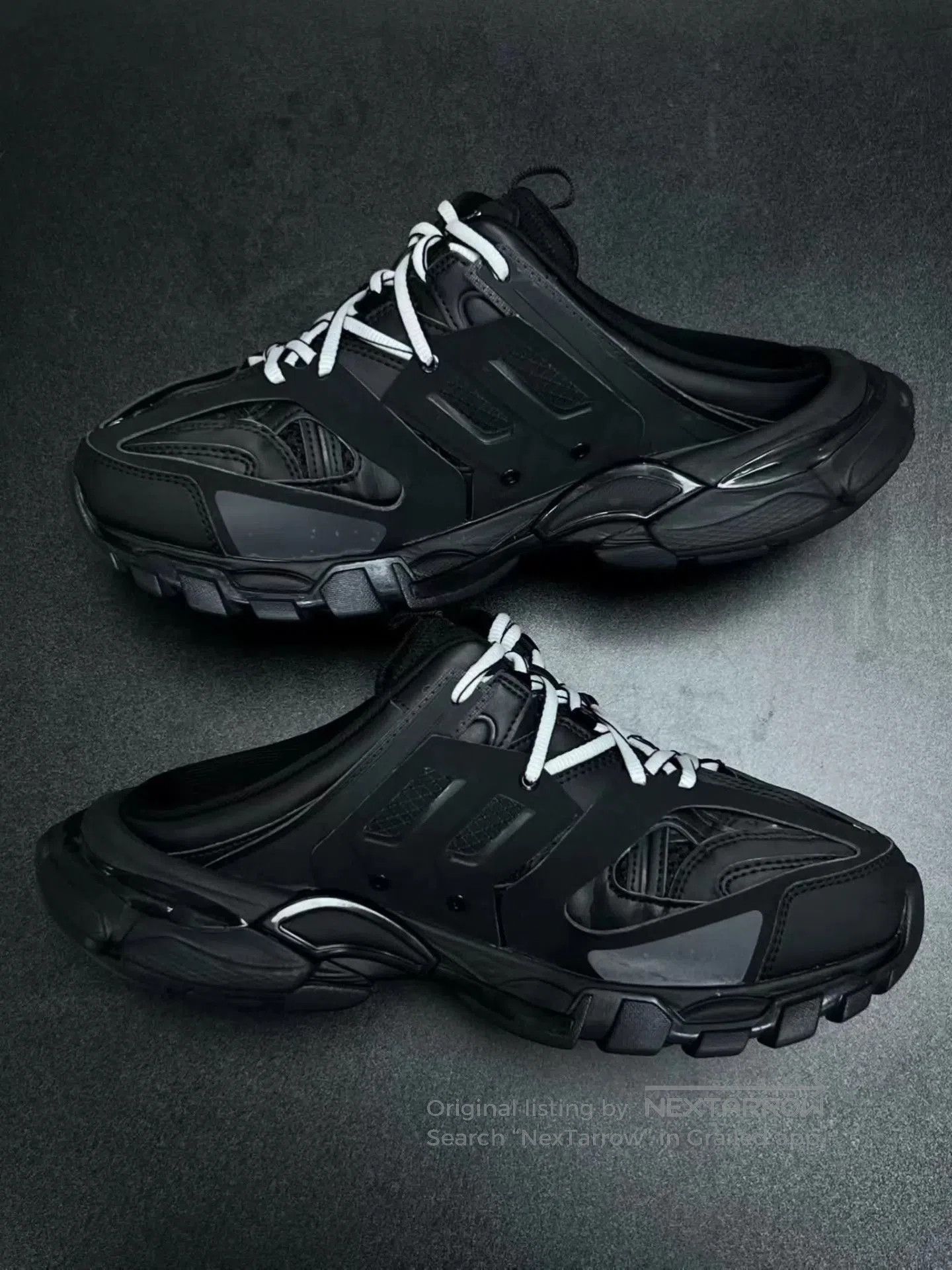 Balenciaga Black Low-Top Lace-Up Chunky Sneakers. Size US 7 / EU 40 - 6 Thumbnail
