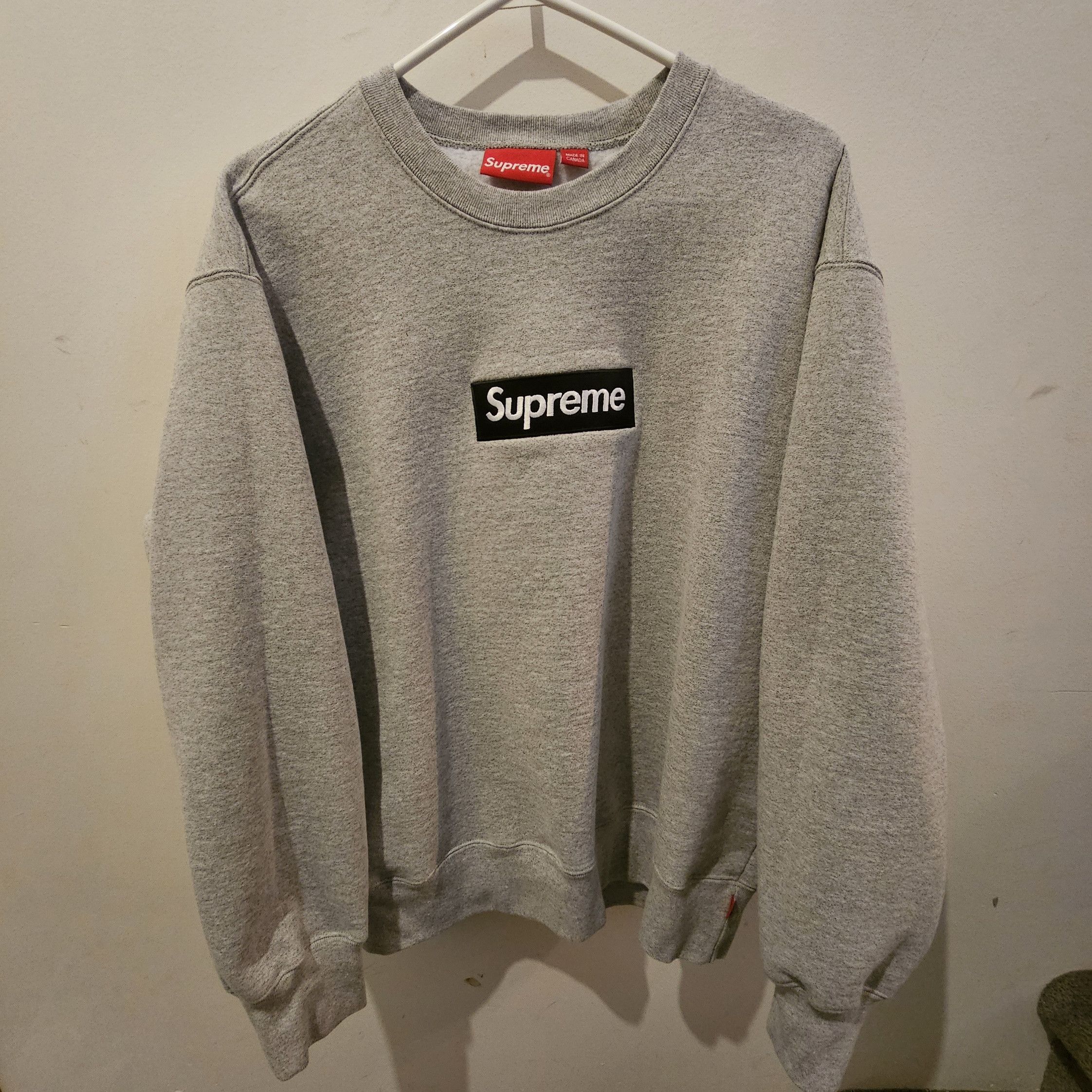 Supreme Supreme Box Logo Crewneck Heather Grey (FW22) | Grailed