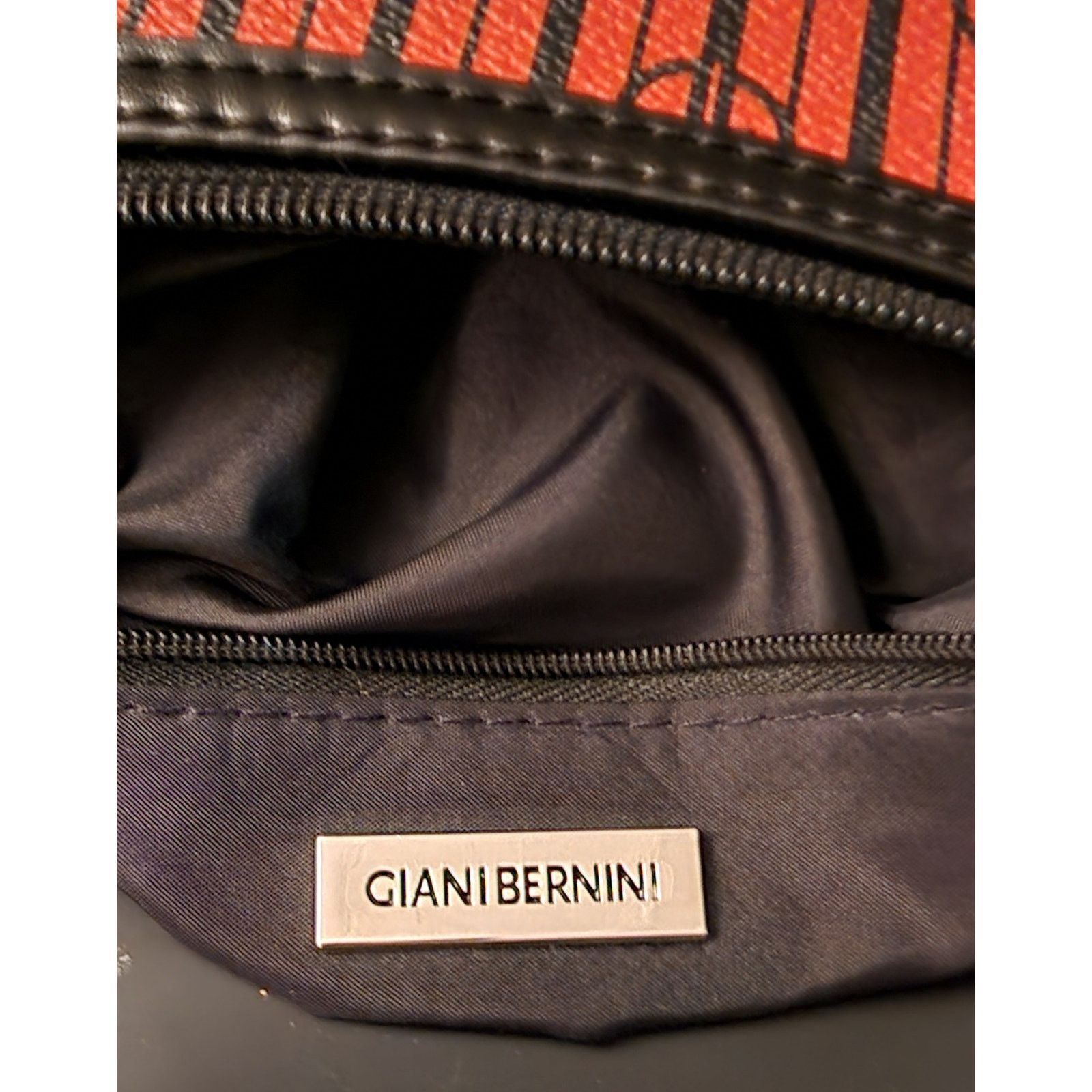Giani Bernini Giani Bernini Stripe Signature Black/Red Faux Leather Purse Size ONE SIZE - 4 Thumbnail