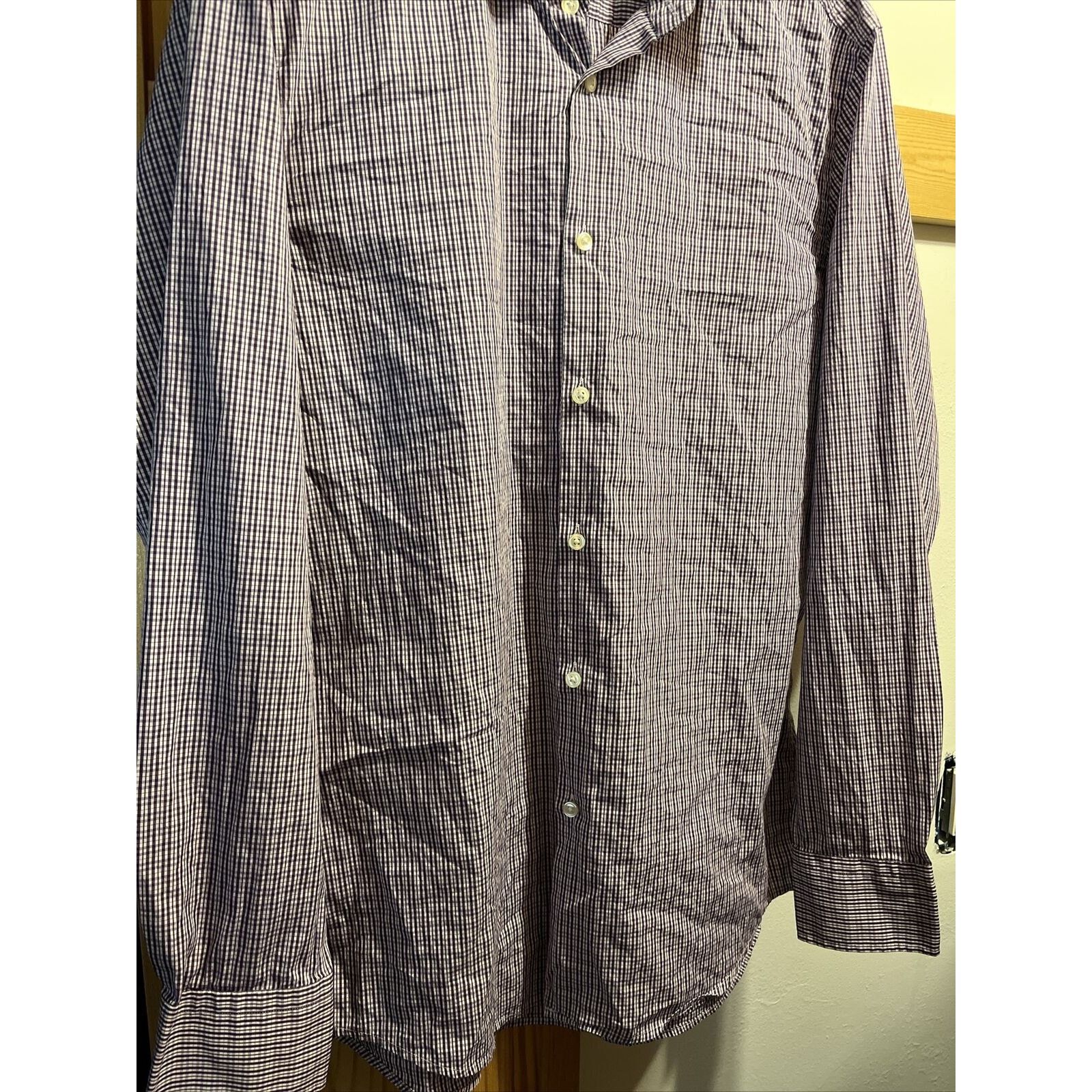 Hugo Boss Hugo Boss Men’s 16 41 Purple Check LS Slim Fit Cotton Shirt Size US L / EU 52-54 / 3 - 5 Thumbnail