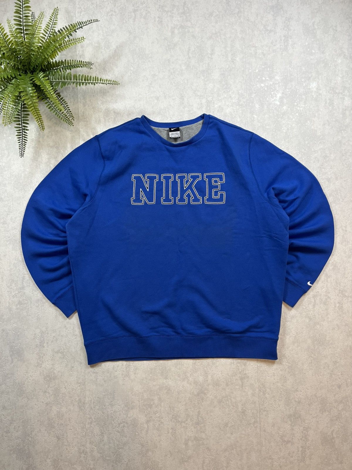 Nike × Vintage 00s Nike Spellout Embroidered Logo Vintage Y2K Sweatshirt Size US XXL / EU 58 / 5 - 1 Thumbnail