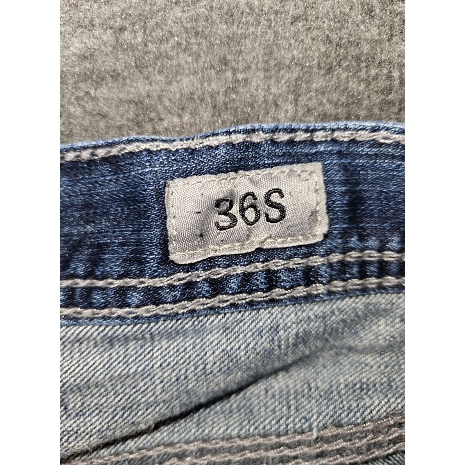 Vintage BKE Seth Jeans Men's 36S Straight Leg Blue Denim Thick Stitch Stretch Preppy Size US 36 / EU 52 - 3 Thumbnail