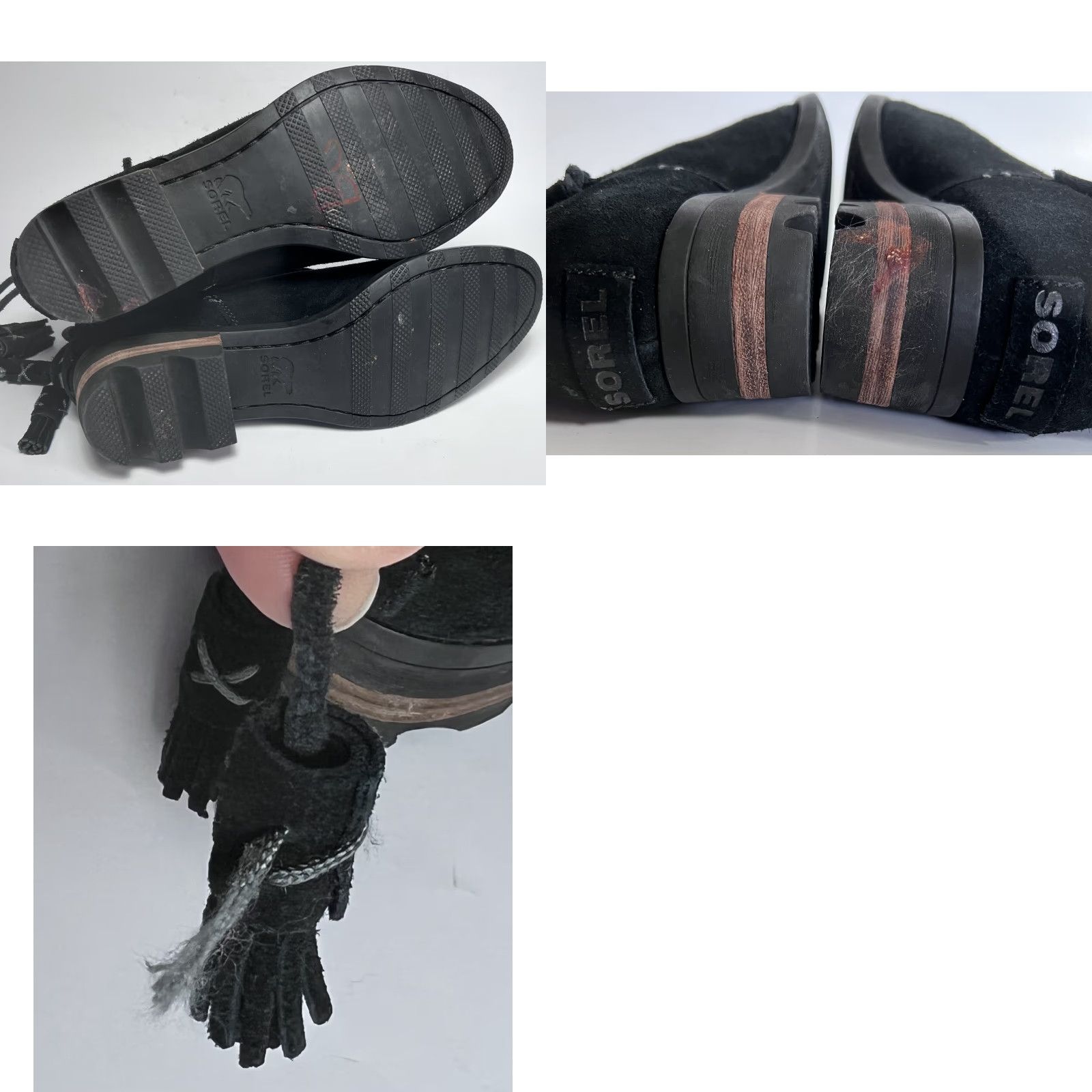SOREL SOREL Farah Bootie Boots Ankle Black Suede Leather Tie Tassel Size 7.5 Women) Size 30" / US 8 / IT 44 - 8 Thumbnail