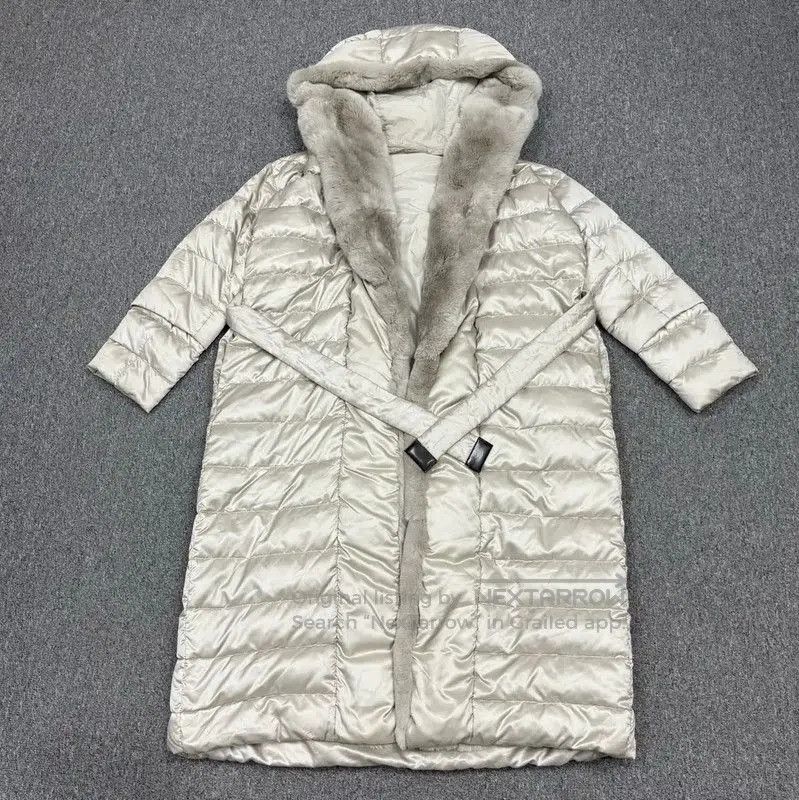 Max Mara MaxMara Gray Women's Down Coat with Fur . Size M / US 6-8 / IT 42-44 - 1 Thumbnail