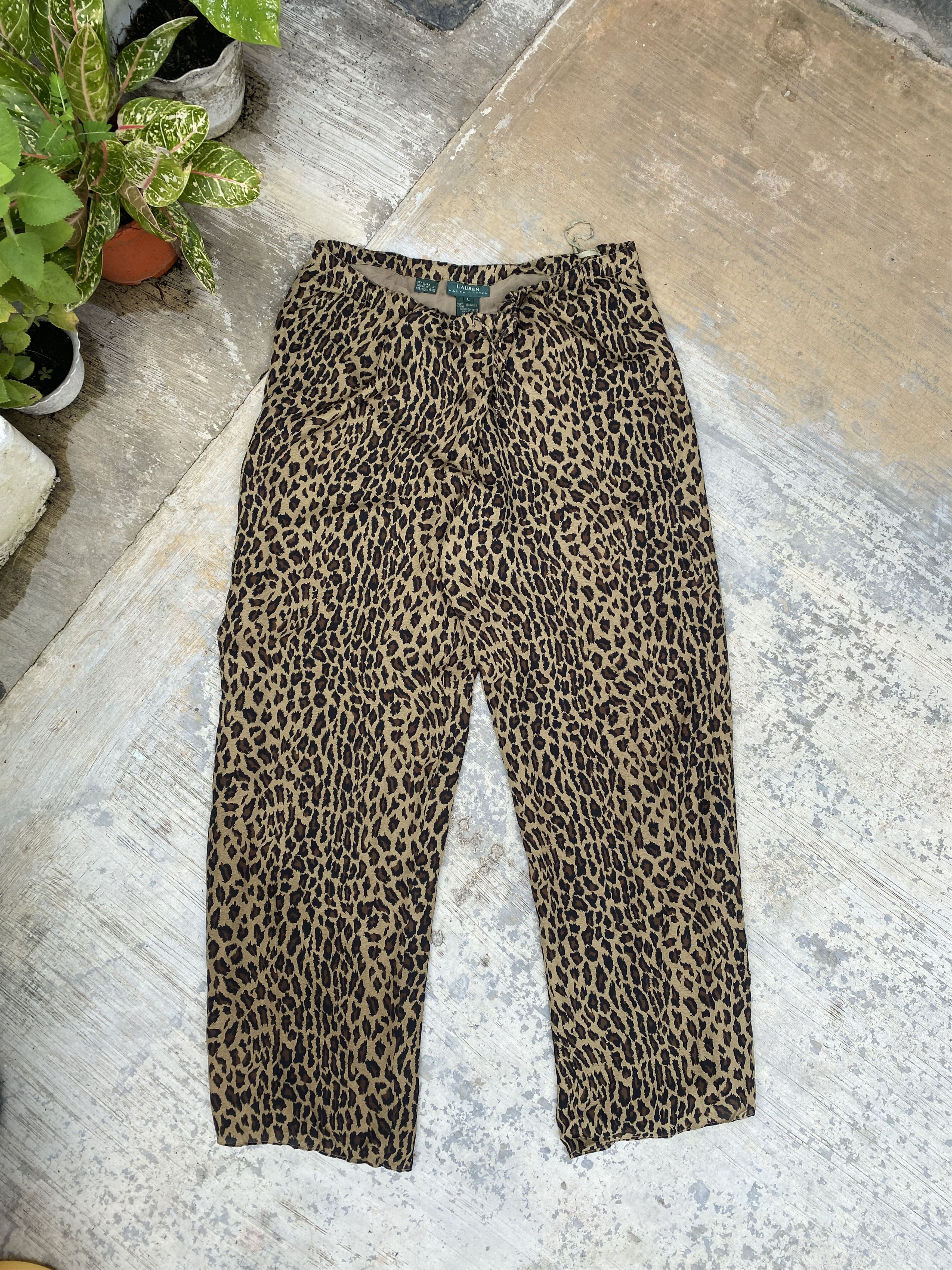 Lauren Ralph Lauren Lauren Ralph Lauren Leopard Wide Leg Silk Pant Size 36" / US 14 / IT 50 - 1 Thumbnail