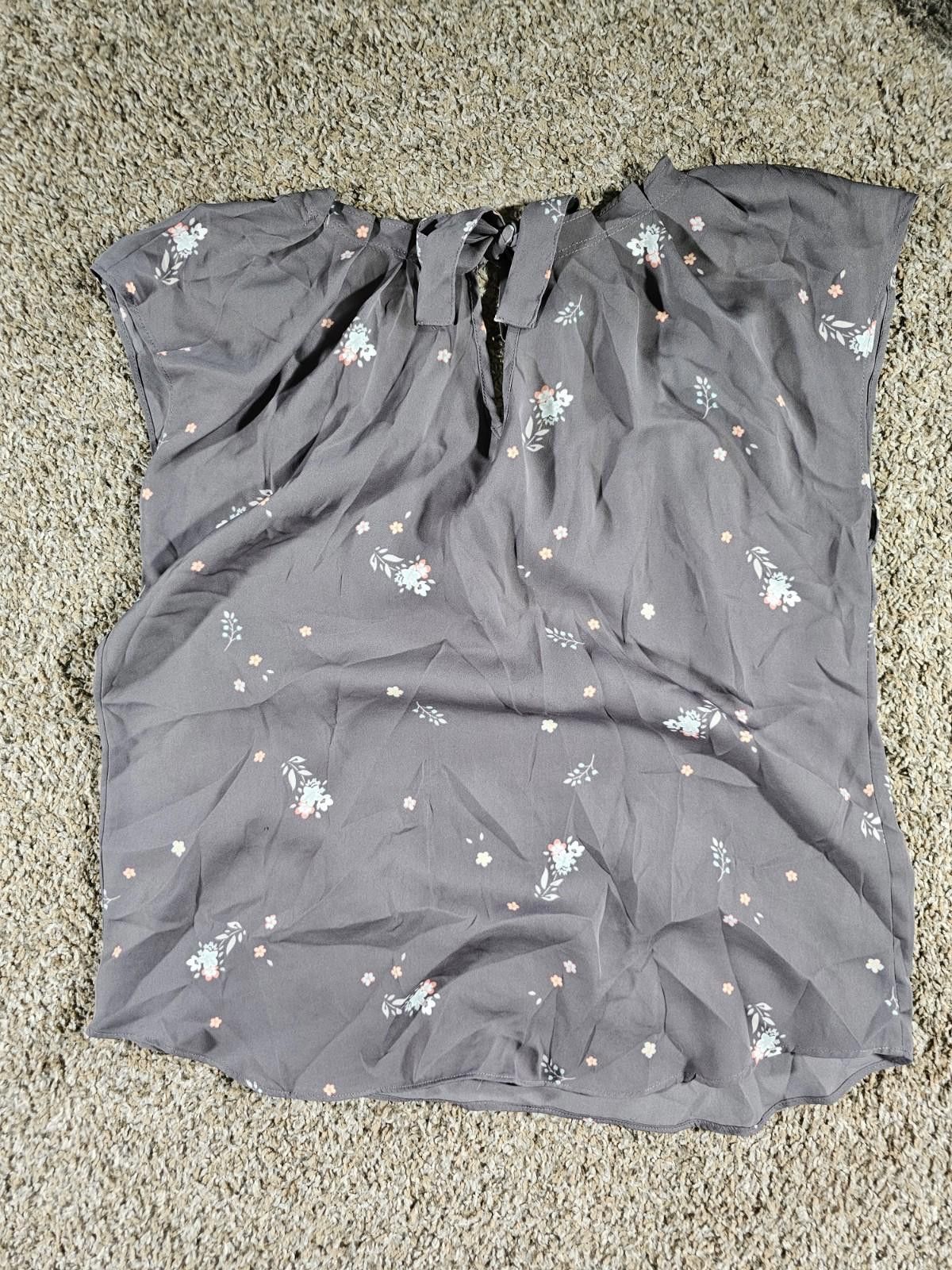Other LC Lauren Conrad Sheer Blouse Black Floral M Size M / US 6-8 / IT 42-44 - 4 Thumbnail