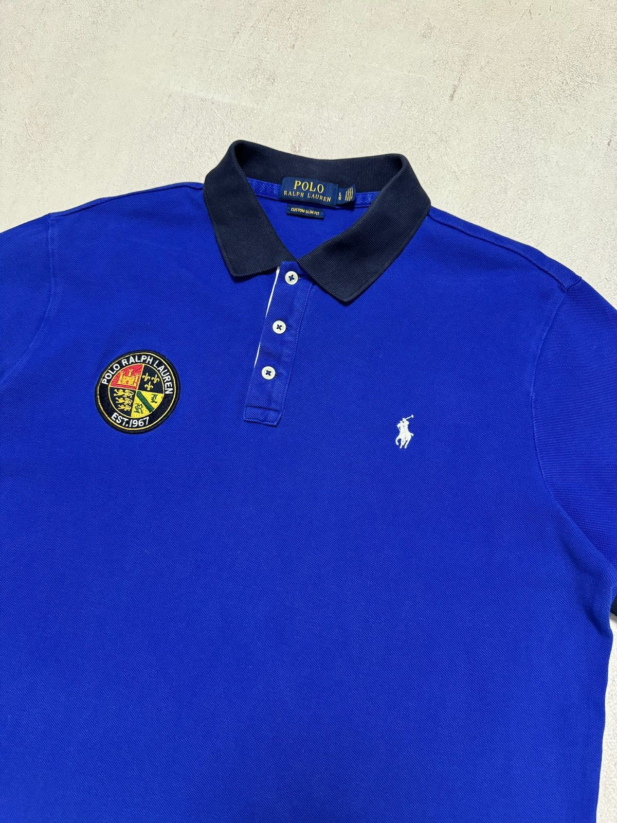 Polo Ralph Lauren Vintage Polo Ralph Lauren Polo Shirt Rugby Blue Mens L Size Size US L / EU 52-54 / 3 - 3 Thumbnail