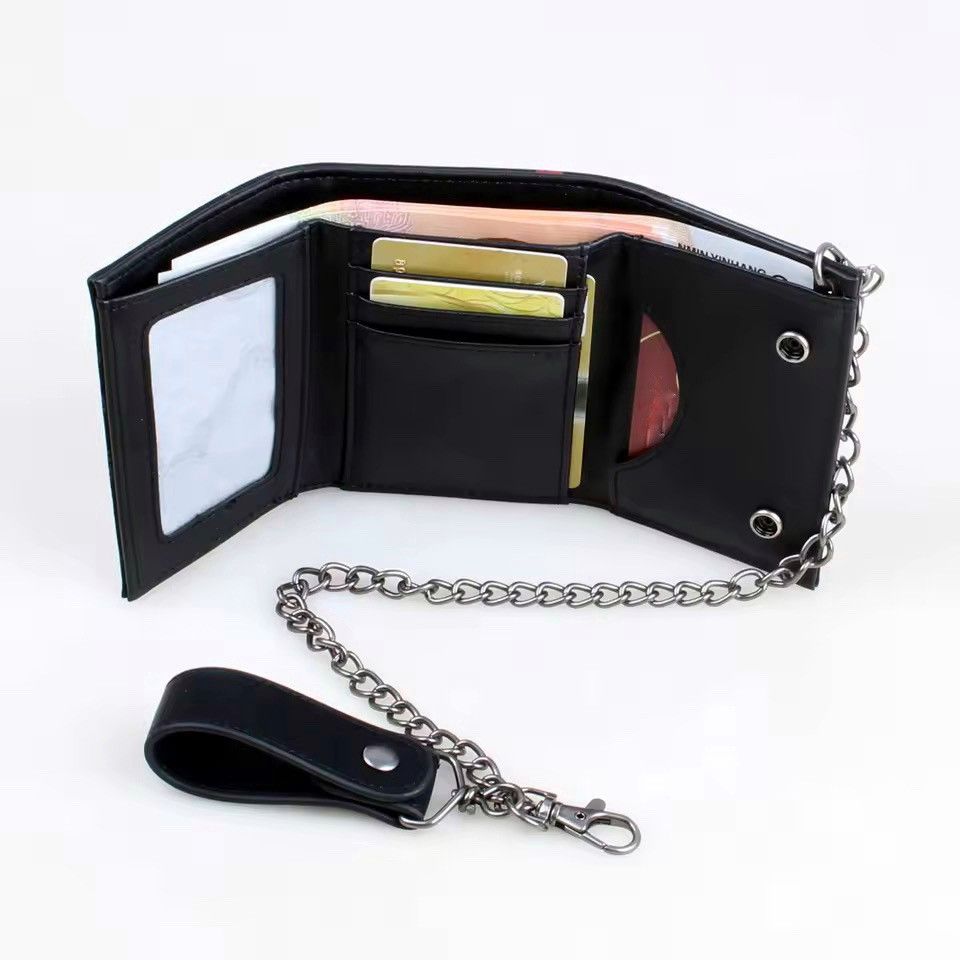 Other Punk Gothic Streetwear Printed Wallet With Chain Size ONE SIZE - 6 Thumbnail