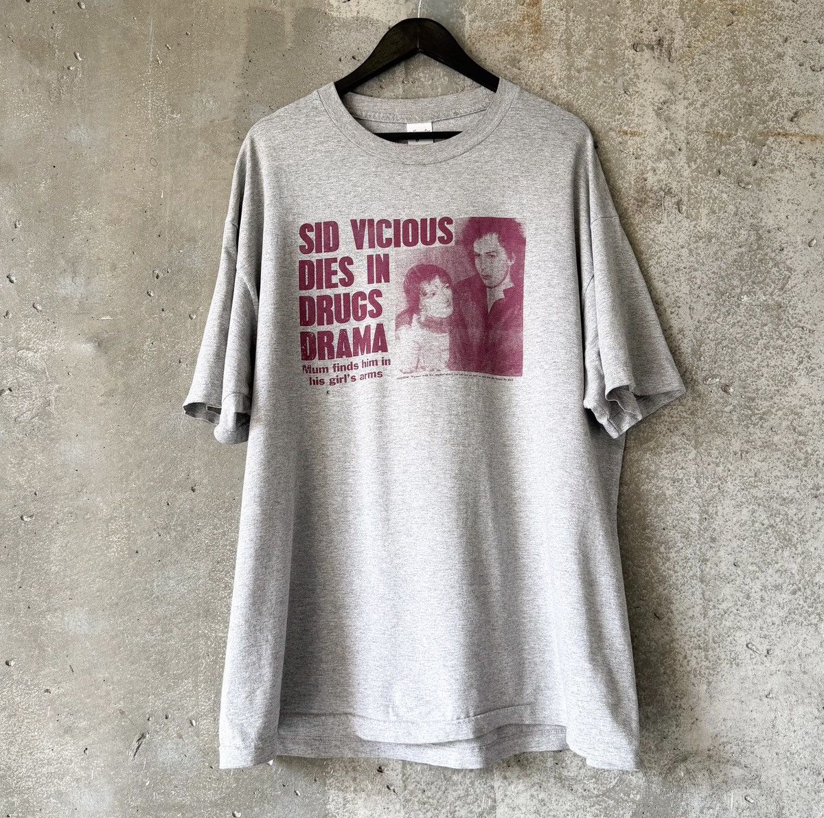 Vintage Sid Vicious OVERDOSE Newspaper T Shirt