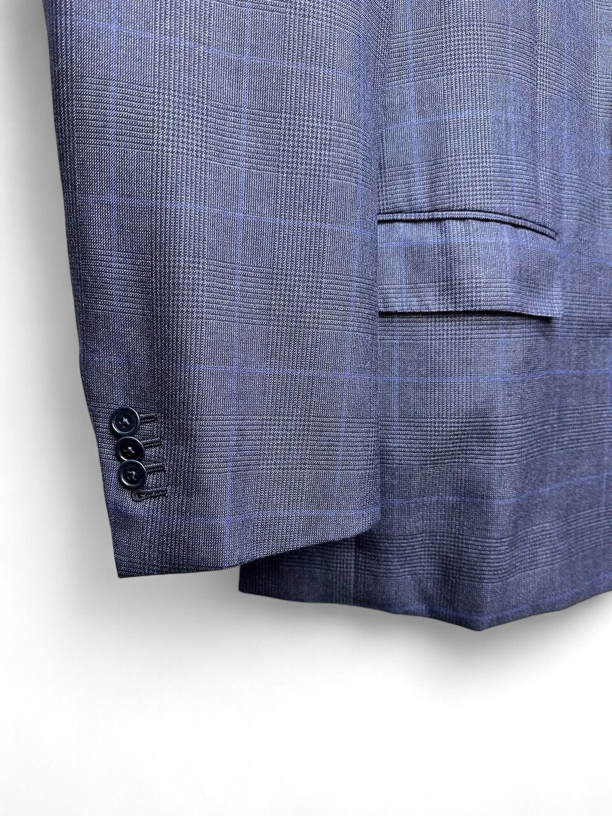 Ermenegildo Zegna Luxury Ermenegildo Zegna Wool Checked Navy Blazer Italy Size 48L - 8 Thumbnail