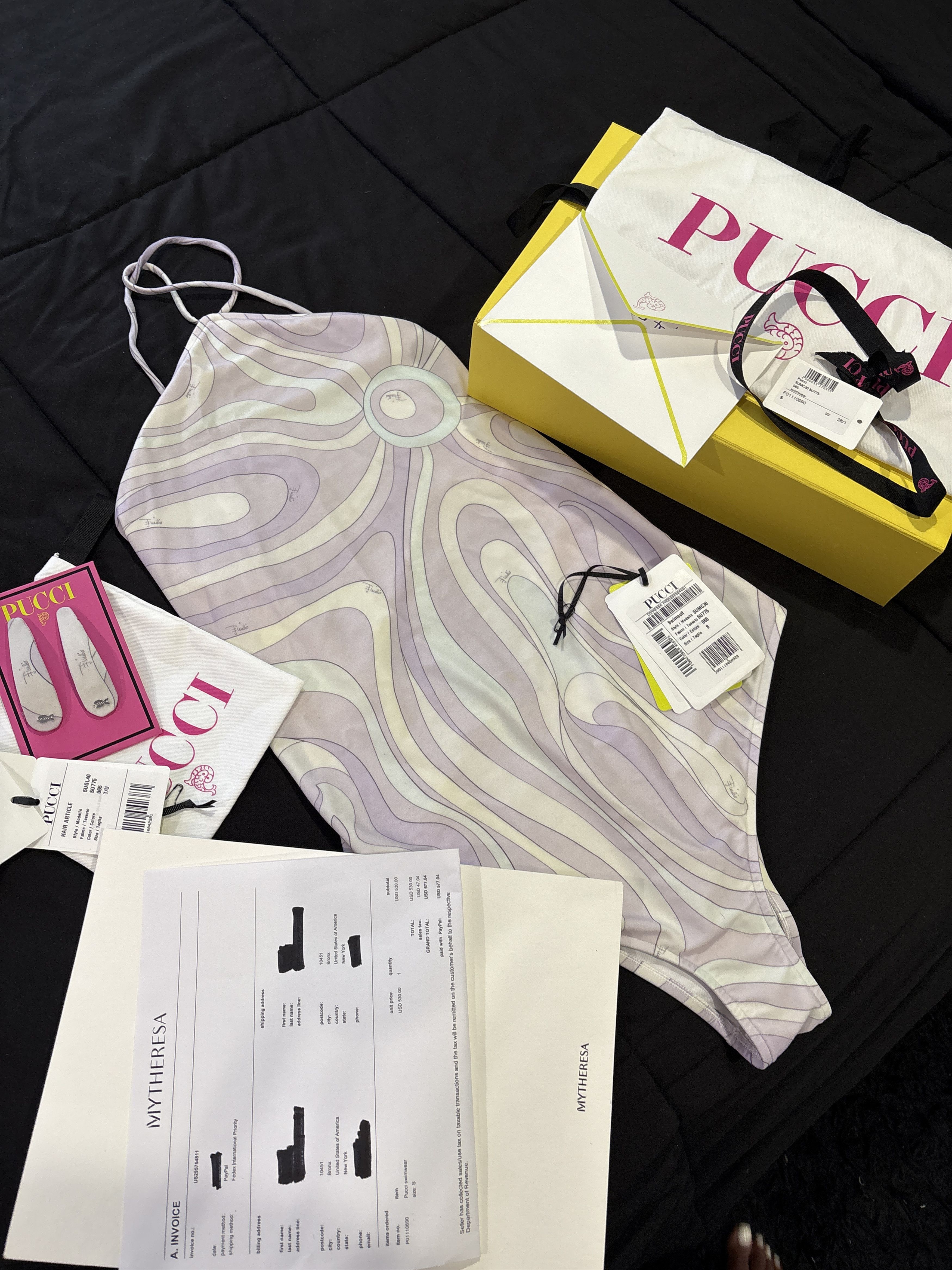 Emilio Pucci Emilio PUCCI Marmo Print Bathing Suit SMALL w/ Hair Clips Size S / US 4 / IT 40 - 2 Thumbnail
