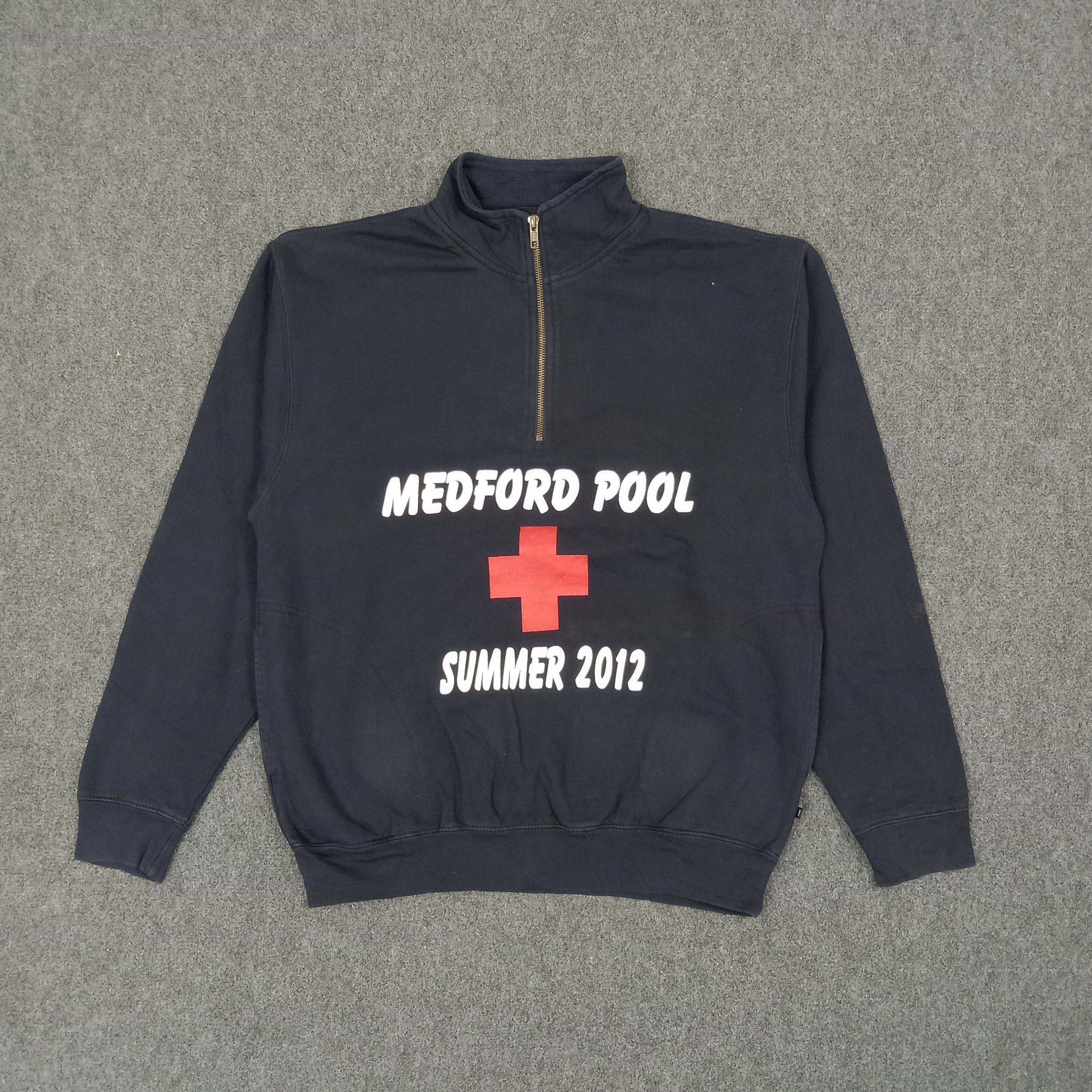 Vintage Medford Pool Summer 2012 Half Zipper Sweatshirt C269N11 Size US M / EU 48-50 / 2 - 1 Thumbnail