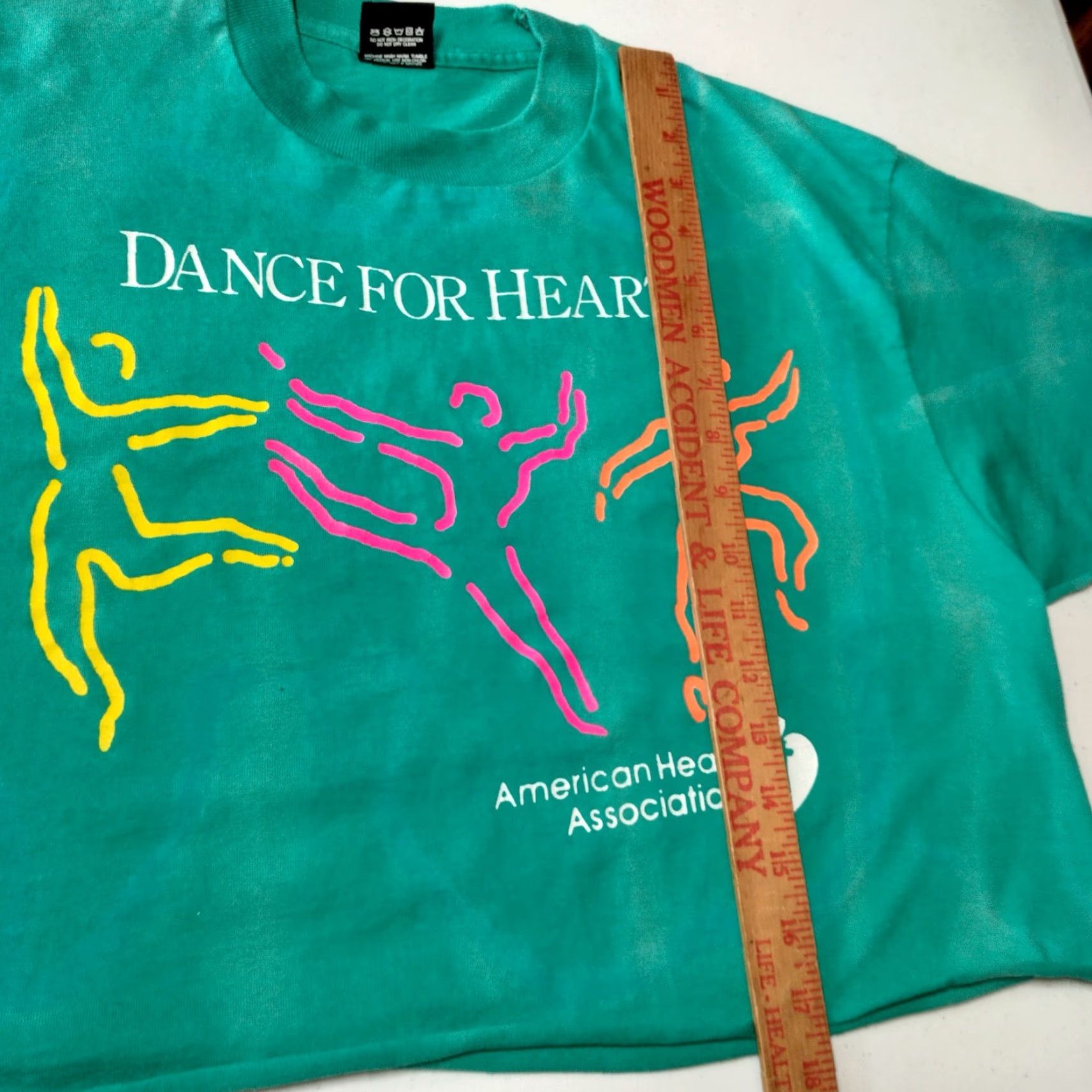 Vintage VINTAGE Screen Stars Best Crop Top Shirt XL Turquoise Bleach Dye Dancer Casual Crew Neck Short Sleeve Women Size XL / US 12-14 / IT 48-50 - 7 Thumbnail