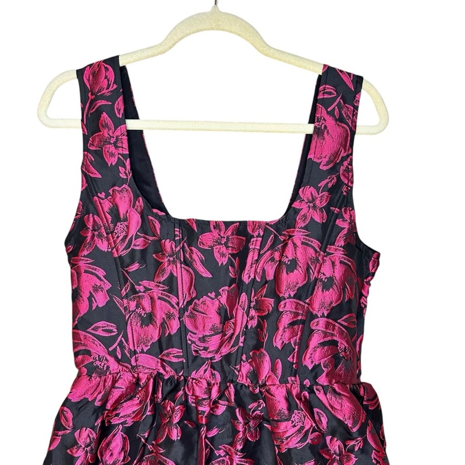 Other Lulus Black Floral Jacquard Corset Mini Dress NWT Medium Size M / US 6-8 / IT 42-44 - 7 Thumbnail