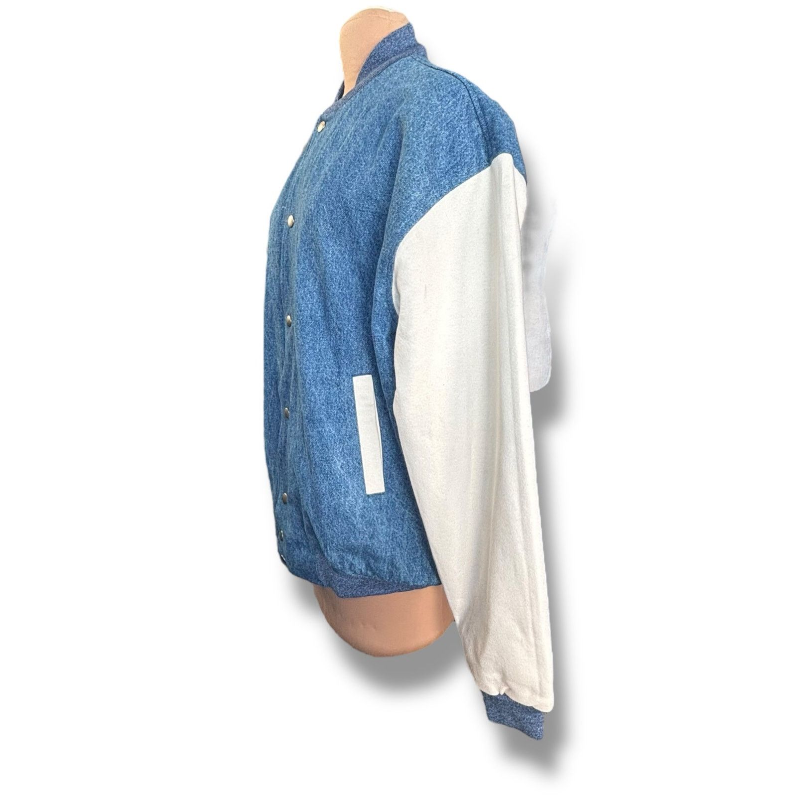 Vintage Vintage 90s Fruit of the Loom Blue Denim White Sleeve XL Size US XL / EU 56 / 4 - 4 Thumbnail