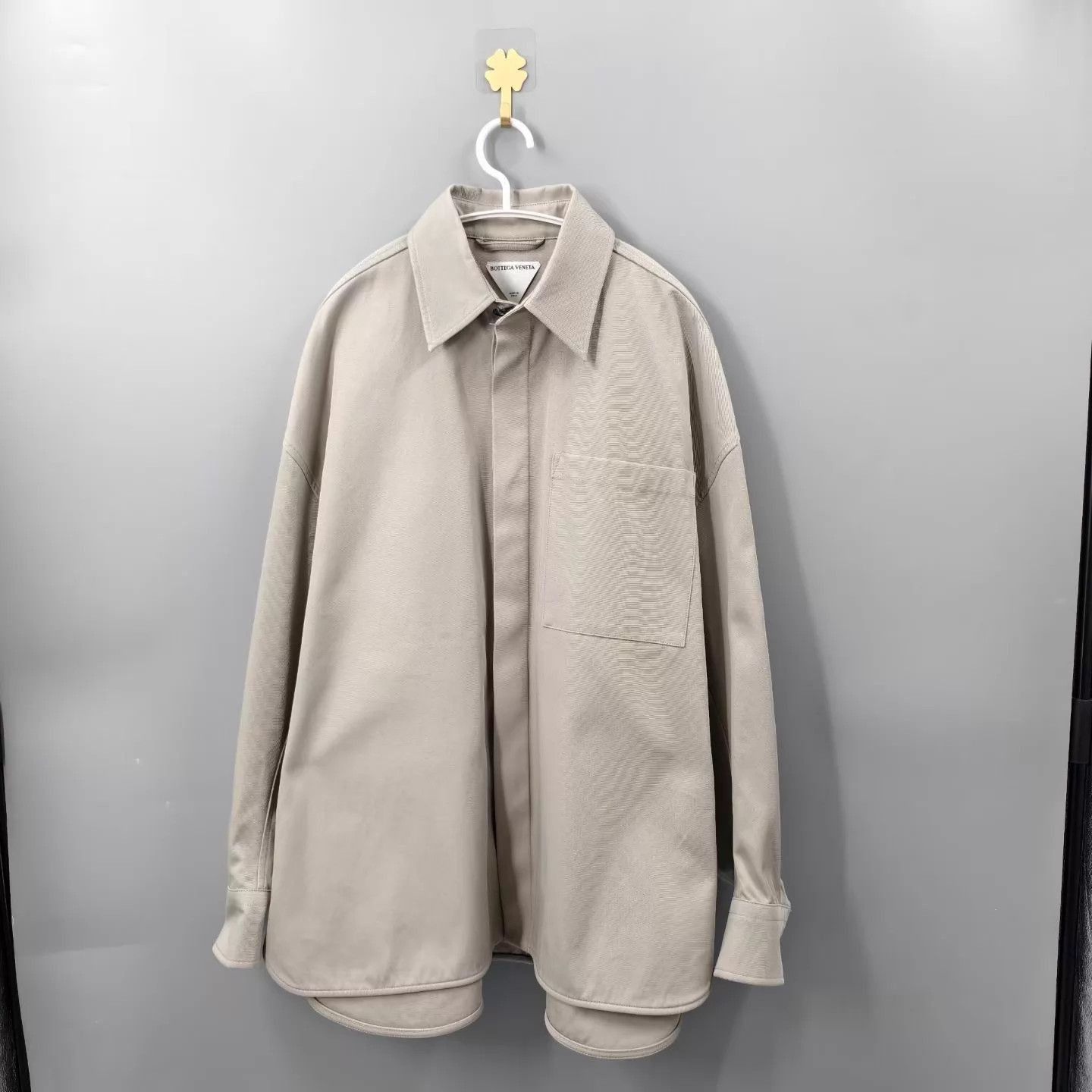 Bottega Veneta Gray Button-Up Shirt with Chest Pocket - Size S Size US S / EU 44-46 / 1 - 1 Thumbnail