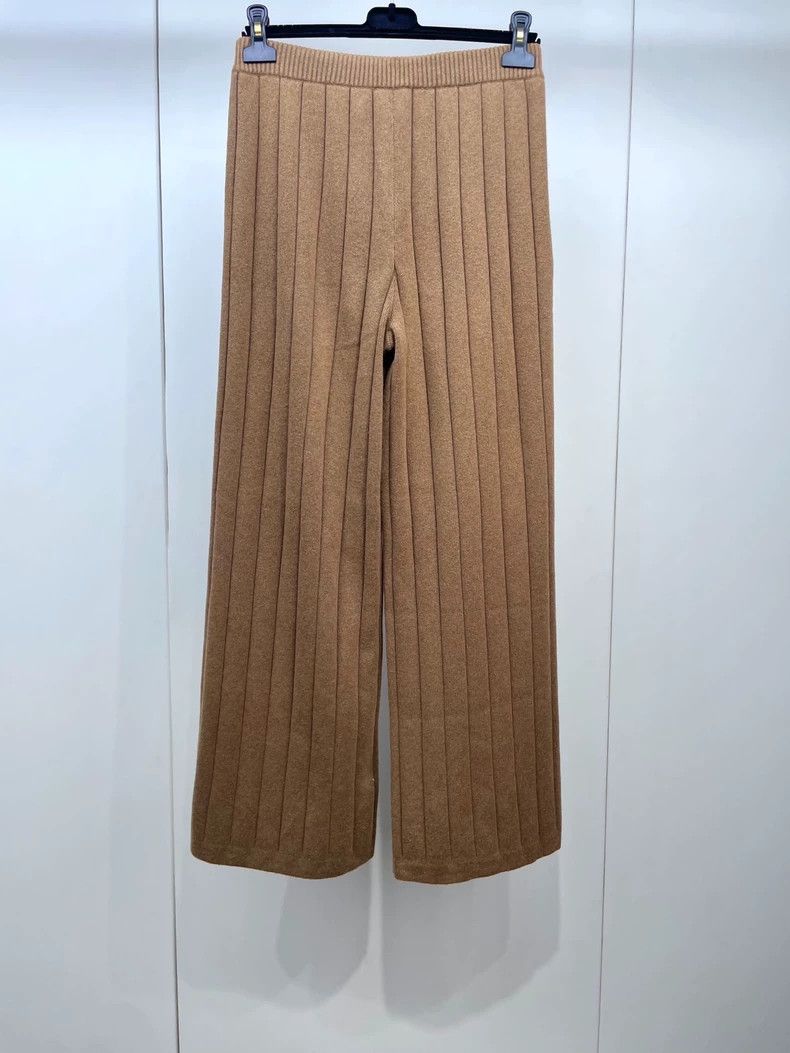 Loro Piana LORO PIANA Camel colored knit cashmere wide leg pants Size 27" / US 4 / IT 40 - 2 Thumbnail