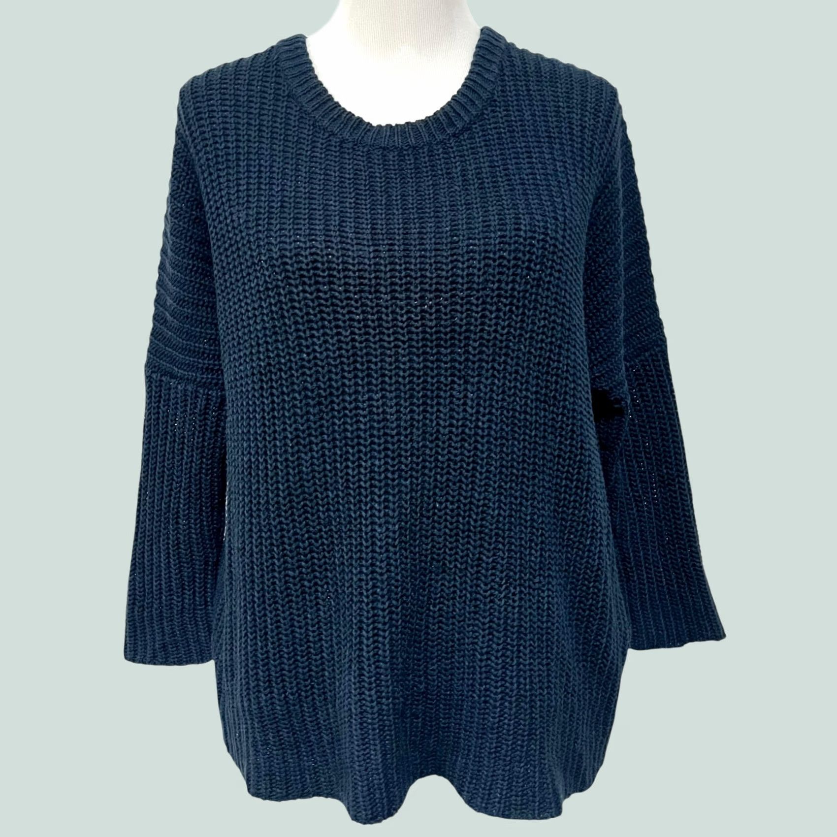 Madewell Madewell Ribbed Knit Pullover Sweater Linen Cotton Blue Women’s Medium Size S / US 4 / IT 40 - 1 Thumbnail