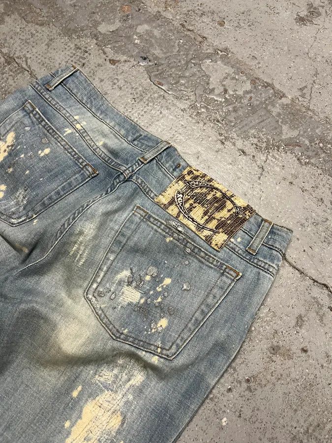 Just Cavalli SS2006 Cavalli Gold Embellished Light Blue Distressed Jeans Size US 30 / EU 46 - 9 Thumbnail