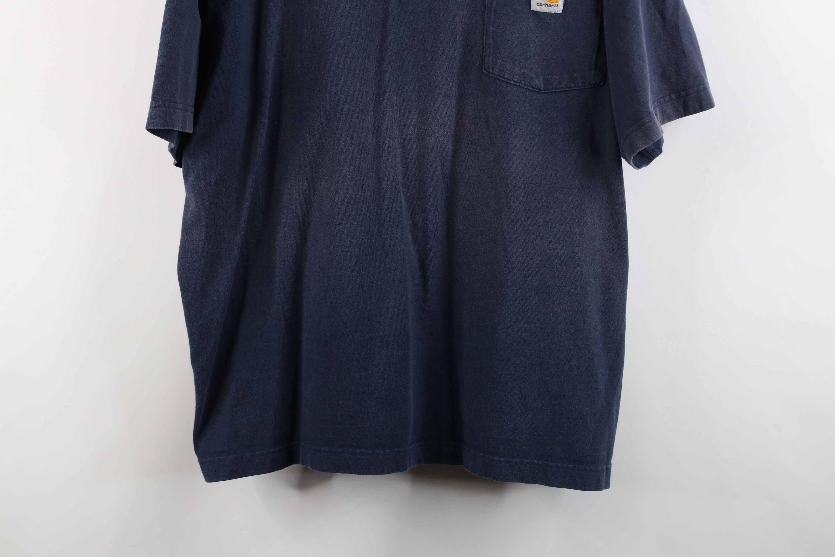 Carhartt × Vintage Vintage Carhartt Out Sun Faded Heavyweight Polo Shirt Blue Size US L / EU 52-54 / 3 - 3 Thumbnail