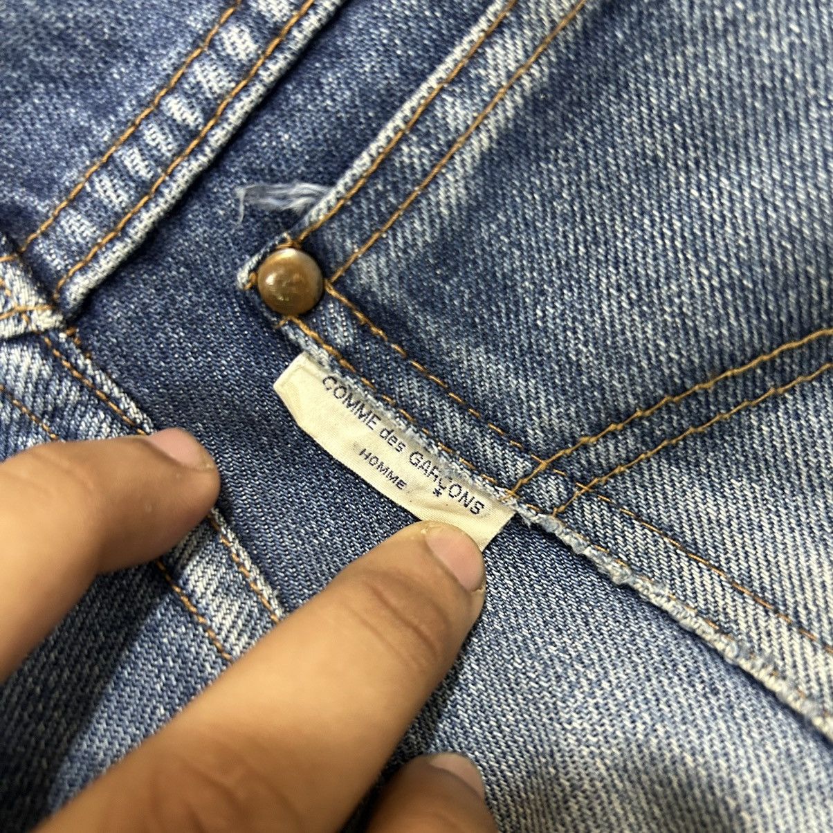 Comme des Garcons Homme Vintage Comme Des Garcons Homme Distressed Denim Size US 29 - 14 Thumbnail