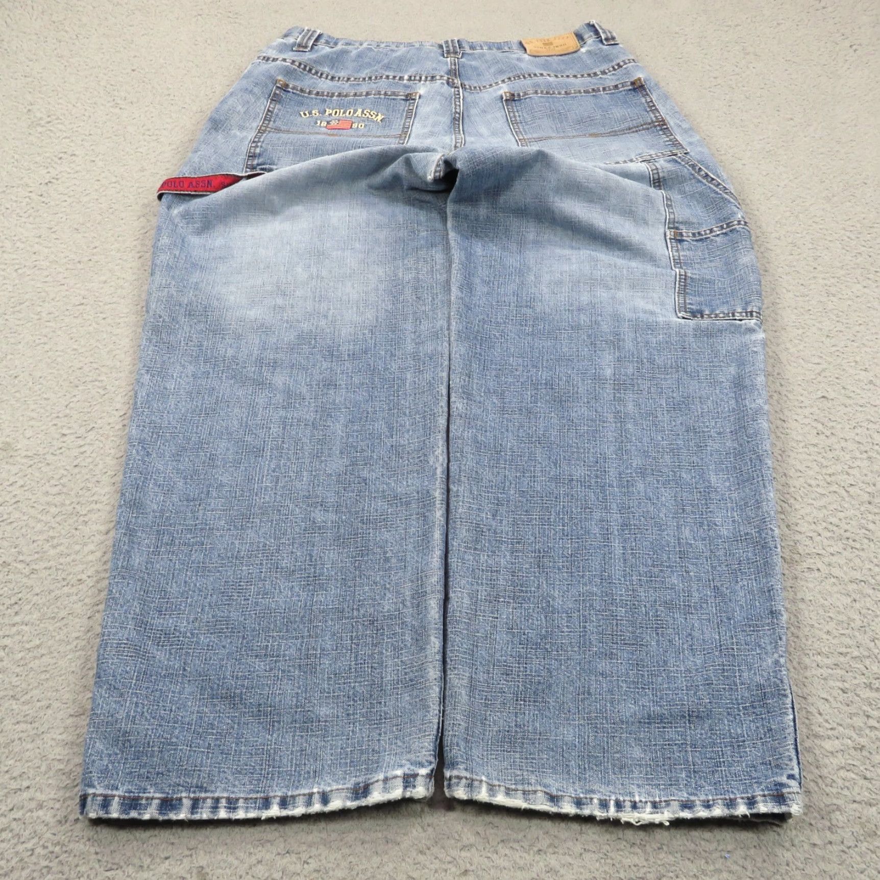 Vintage VTG US Polo Assn Jeans Mens 34x30 Baggy Y2K Carpenter Skater Grunge Pipes Flag Jeans Denim 5-Pocket Relaxed Regular Blue USA 90s Mens Size US S / EU 44-46 / 1 - 2 Thumbnail