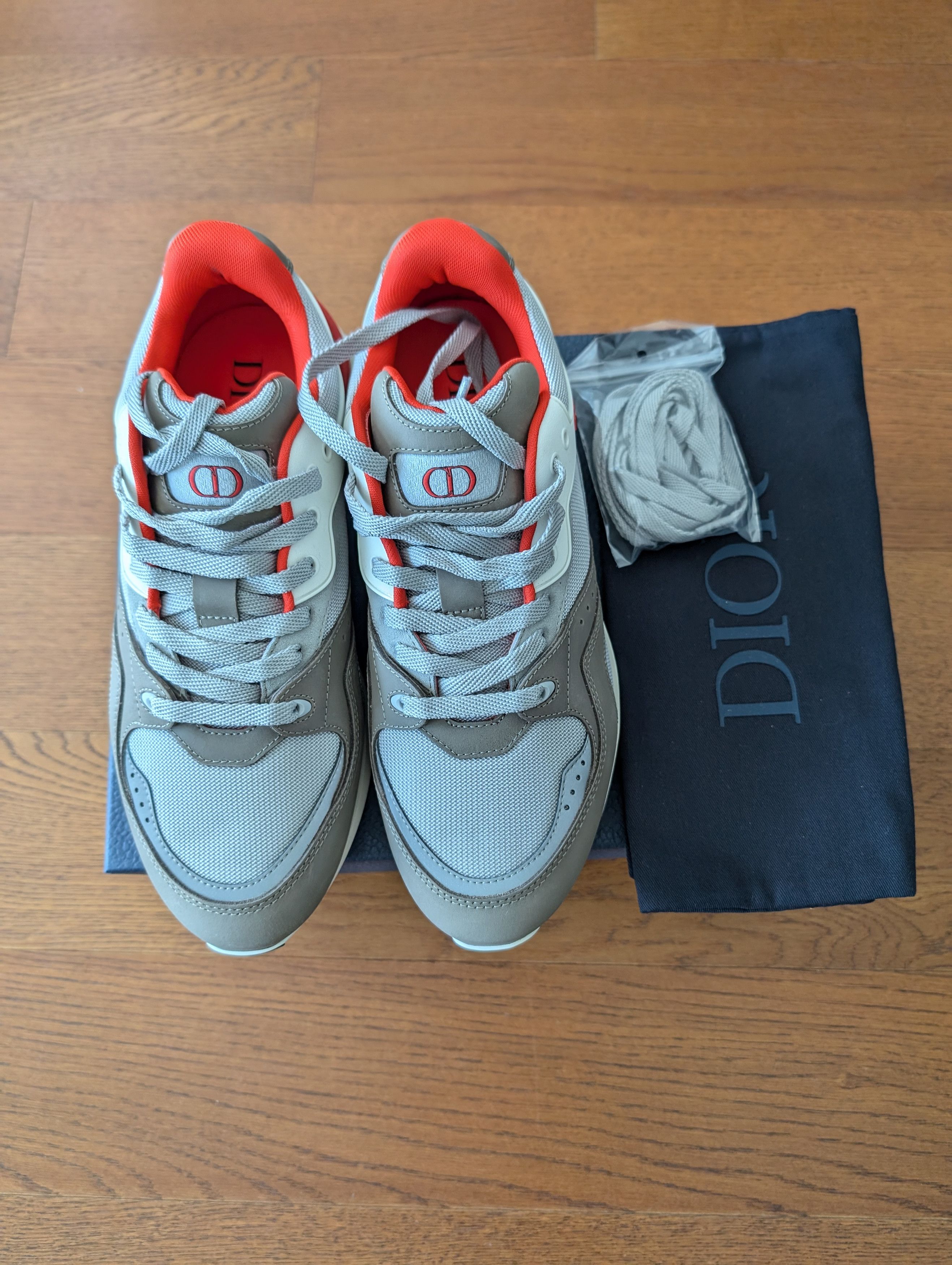 Dior NIB DIOR B29 SNEAKER ORANGE GRAY SIZE 9 42 Size US 9 / EU 42 - 4 Thumbnail