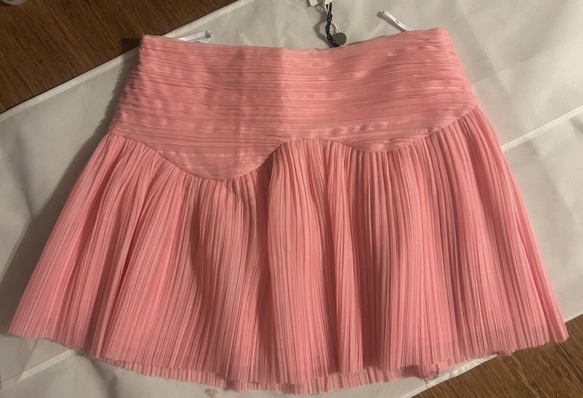 Aje AJE Laurier Wave plissé-organza mini skirt Baby pink UK 16 Size 34" / US 12 / IT 48 - 4 Thumbnail