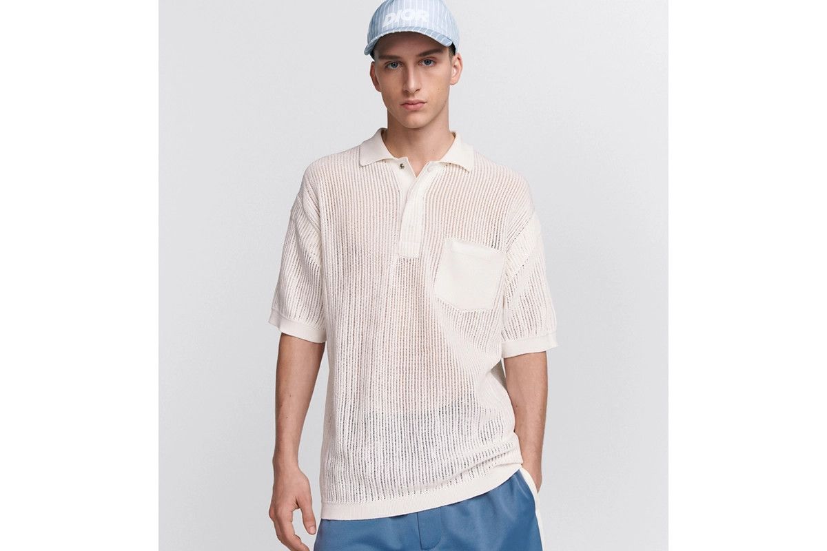Dior o1bcso1str0226 Regular-Fit Polo Shirt in Off-White Size US L / EU 52-54 / 3 - 4 Thumbnail
