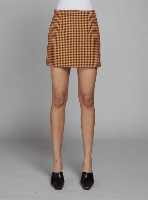 Marni o1w1db11024 Plaid Mini Skirt in Orange & Black Size 30" / US 8 / IT 44 - 1 Thumbnail