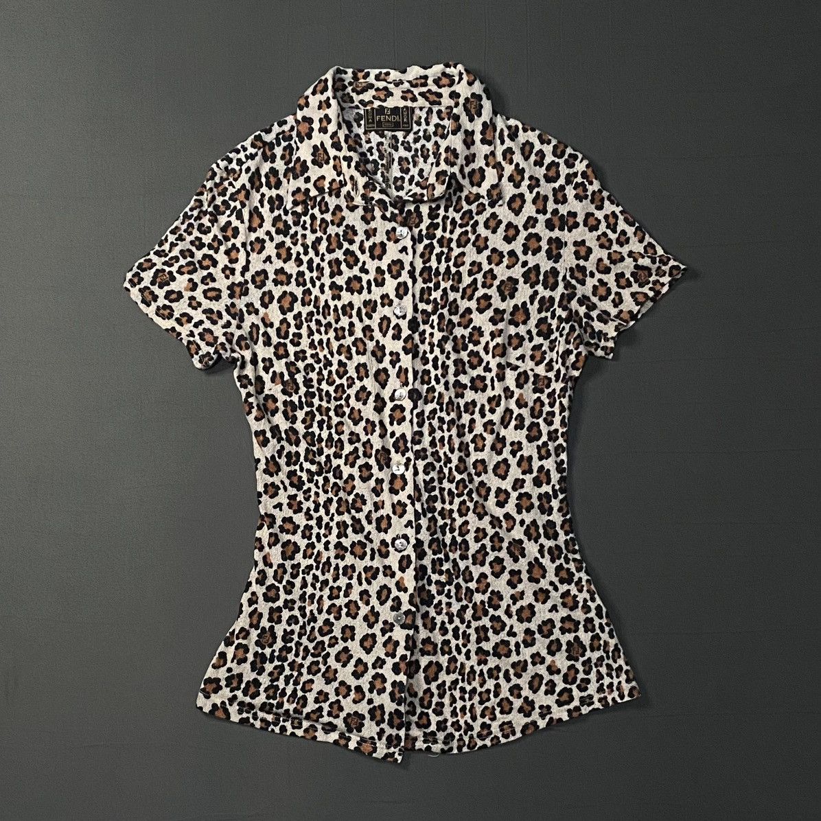 Fendi Vintage Fendi Jeans Leopard Button Up Womens Size M / US 6-8 / IT 42-44 - 1 Thumbnail
