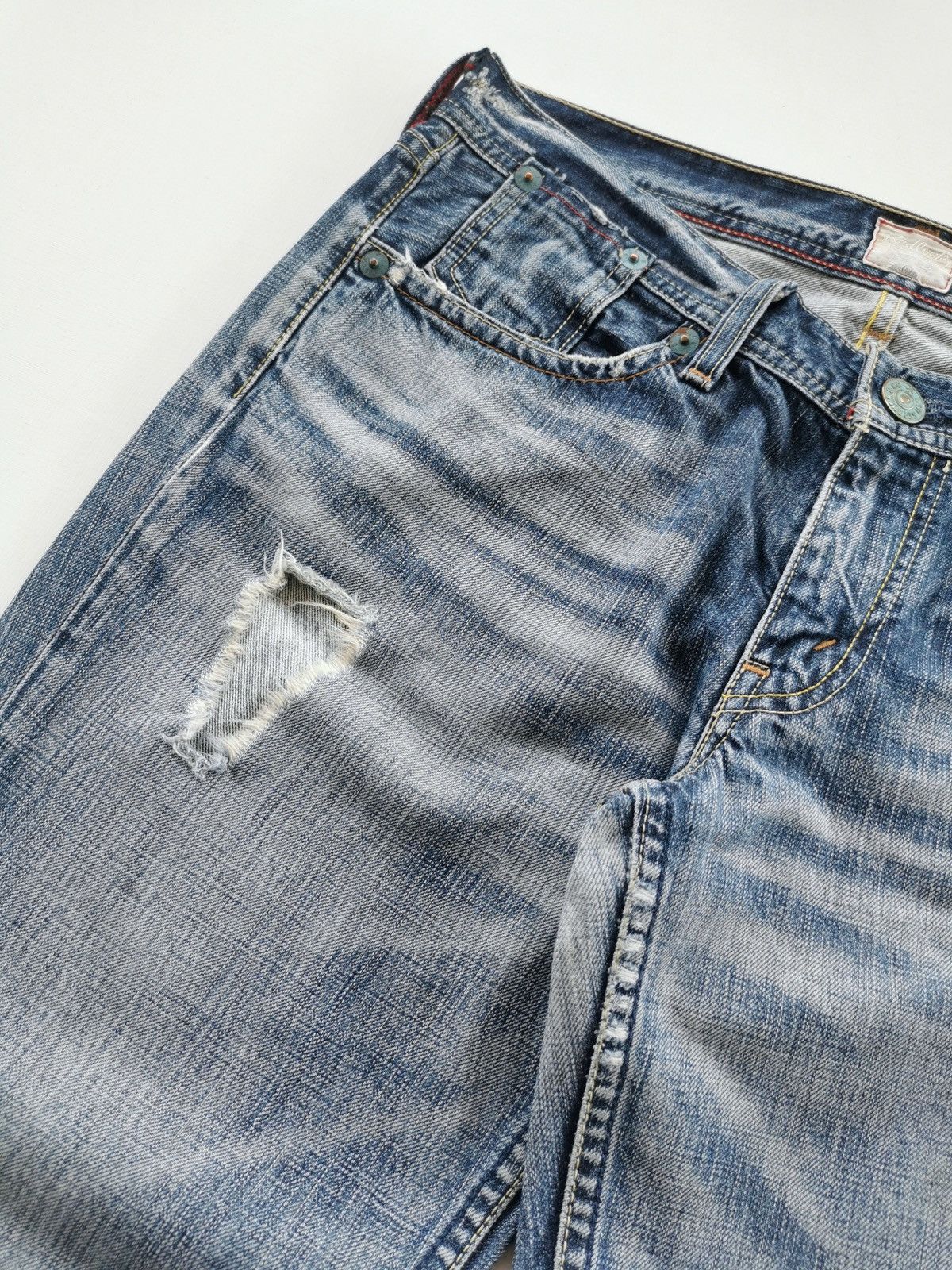 Levi's Vintage Levis Redloop Flare Distressed Jeans Size 32" / US 10 / IT 46 - 3 Thumbnail