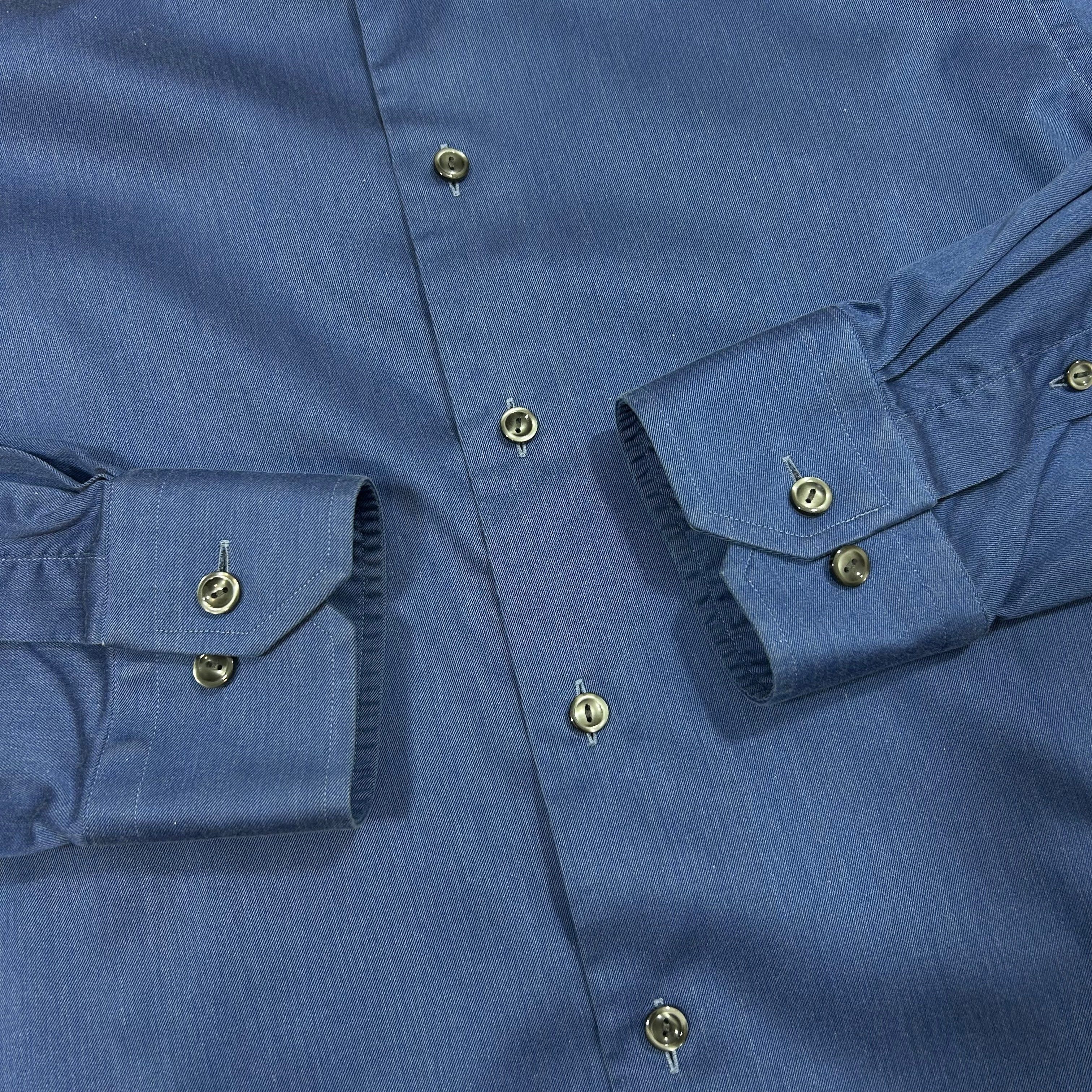 Eton Eton Contemporary Fit Cambridge Cotton Blue Shirt 15.5 Size 38R - 4 Thumbnail