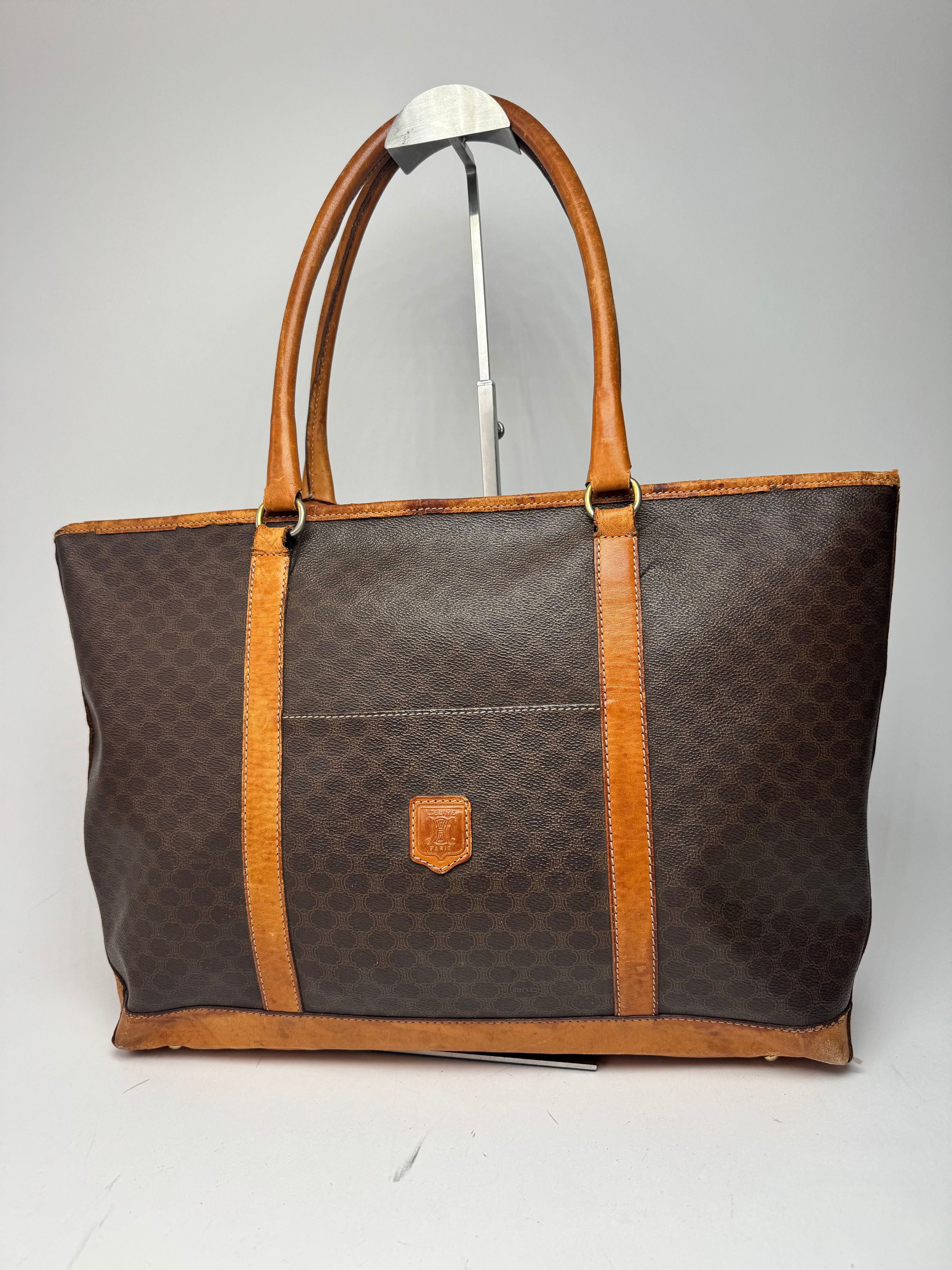 Celine Vintage Paris Triomphe Monogram Leather Bag brown Size ONE SIZE - 1 Thumbnail