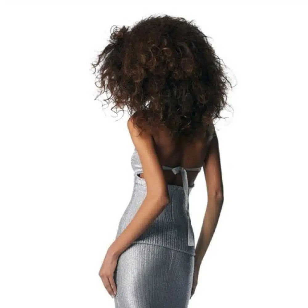 Tom Ford o1loc1c0625 TSK301 Metallic Strapless Top in Silver Size XS / US 0-2 / IT 36-38 - 3 Thumbnail