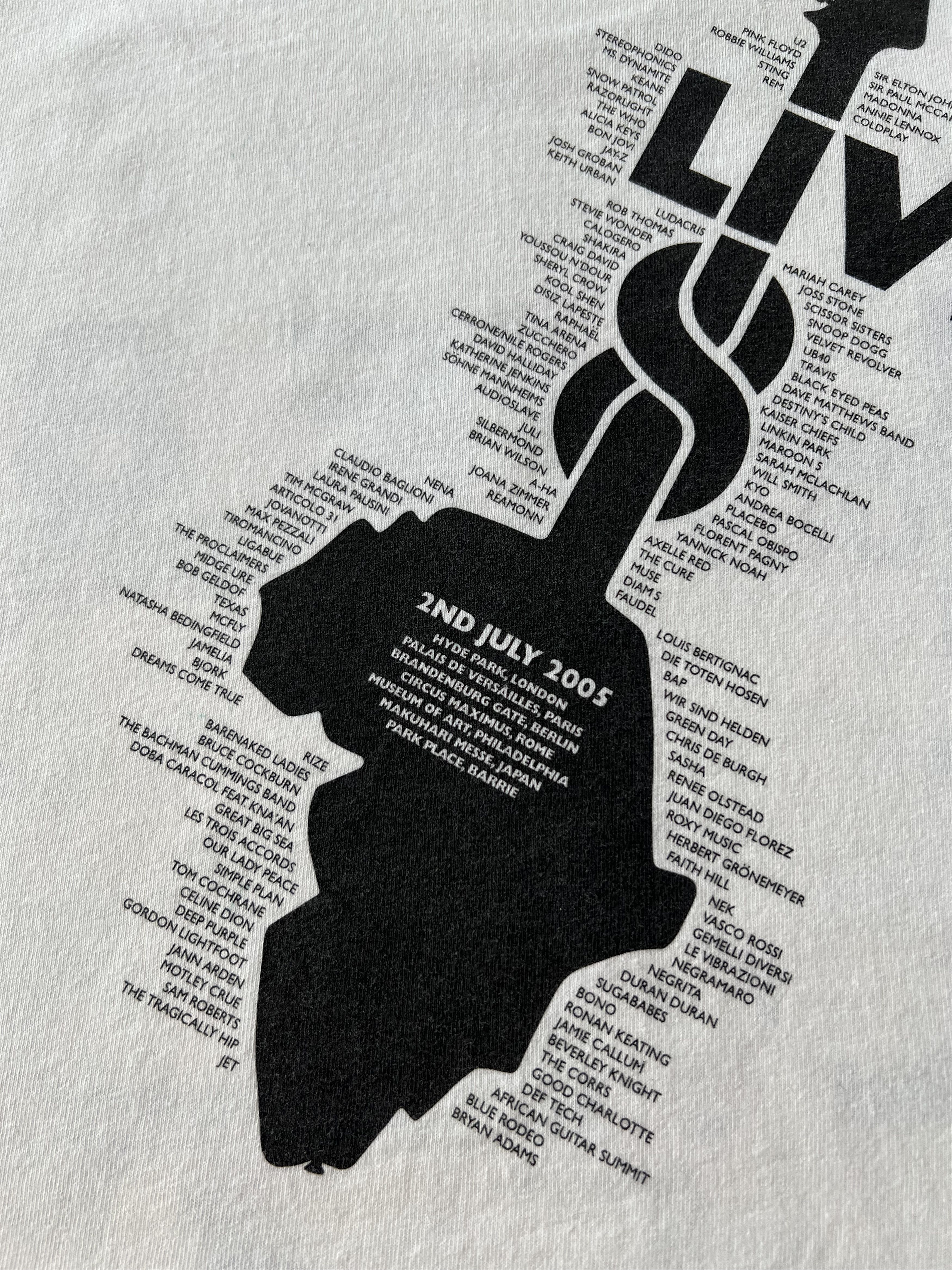 Band Tees Vintage 2005 Live 8 Festival The Long Walk To Justice Tshirt Size US XL / EU 56 / 4 - 17 Thumbnail