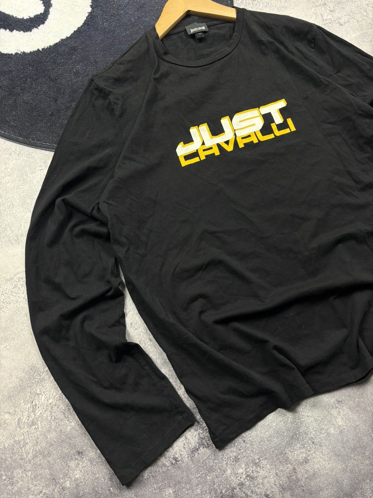 Just Cavalli JUST CAVALLI Hype Big 3D Logo Longsleeve Tshirt Luxury Y2k Size US XL / EU 56 / 4 - 3 Thumbnail