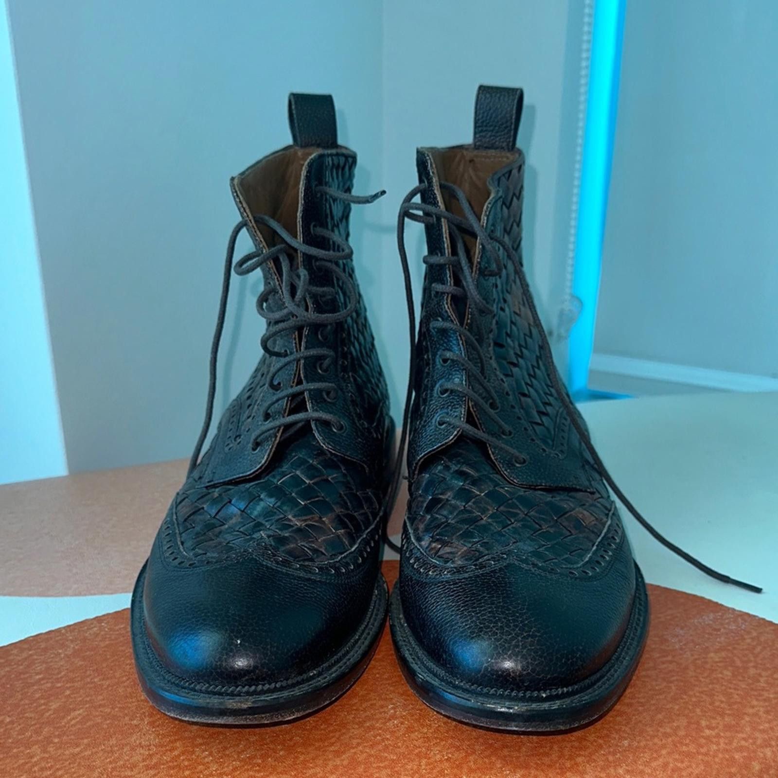 TAFT Taft Woven Brown Leather Boots Size US 10 / EU 43 - 1 Thumbnail
