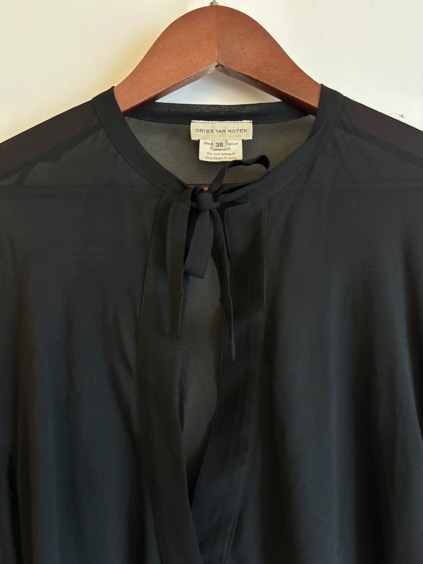 Dries Van Noten Dries Van Noten Vintage Sheer Silk Ink Blouse 38 Size XS / US 0-2 / IT 36-38 - 6 Thumbnail