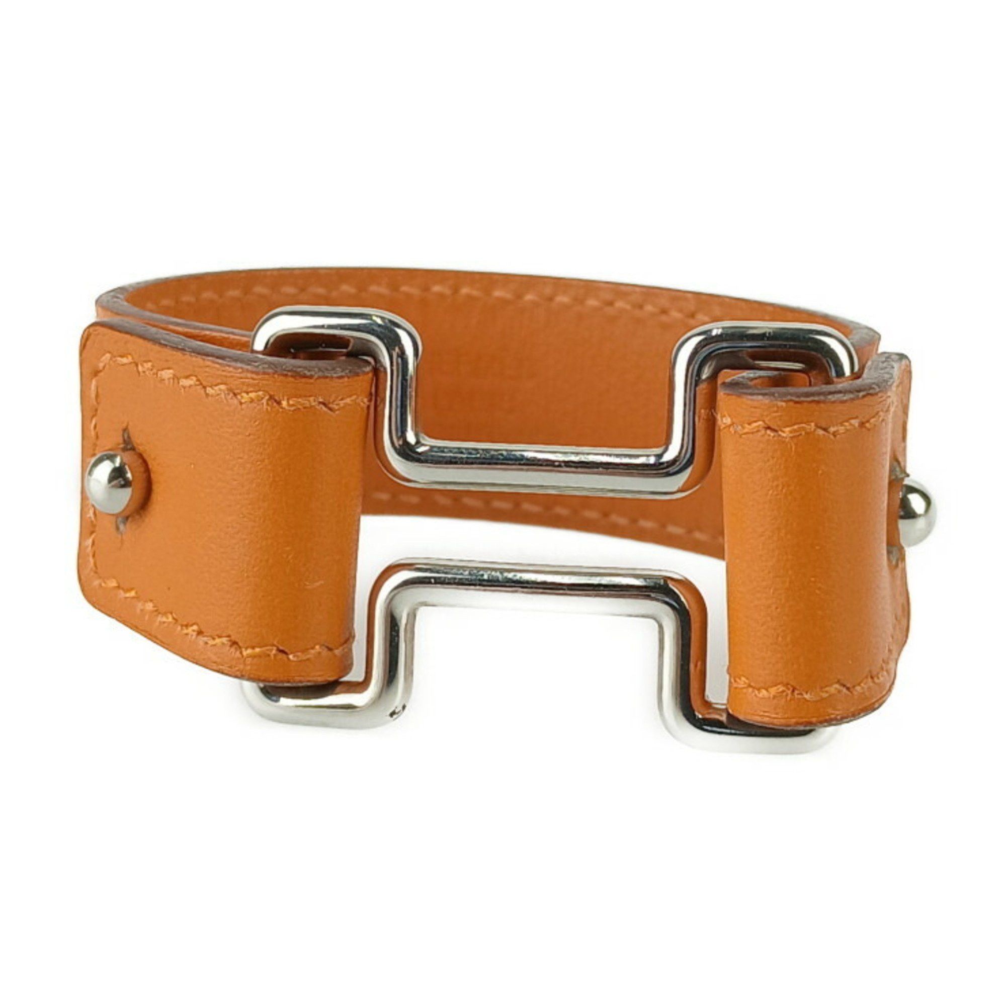 Hermes HERMES Bracelet Tonight Orange Swift Leather Ladies K Stamp Size ONE SIZE - 1 Thumbnail