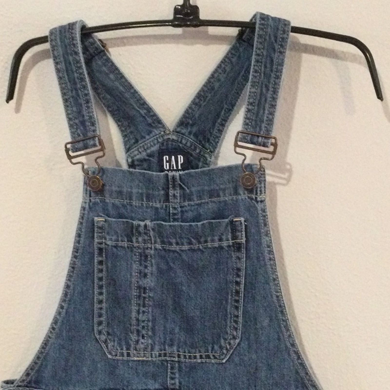 Gap Gap Denim Bib Adjustable Strap Button Side Overalls Size 2 Size 27" / US 4 / IT 40 - 2 Thumbnail