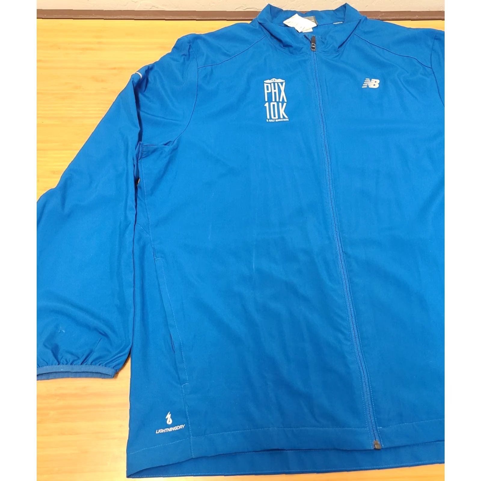 New Balance New Balance Windbreaker Jacket 2XL Blue Men's 10k PHX Lightning Dry Softshell Full Zip Pockets Logo Sports Size US XXL / EU 58 / 5 - 3 Thumbnail