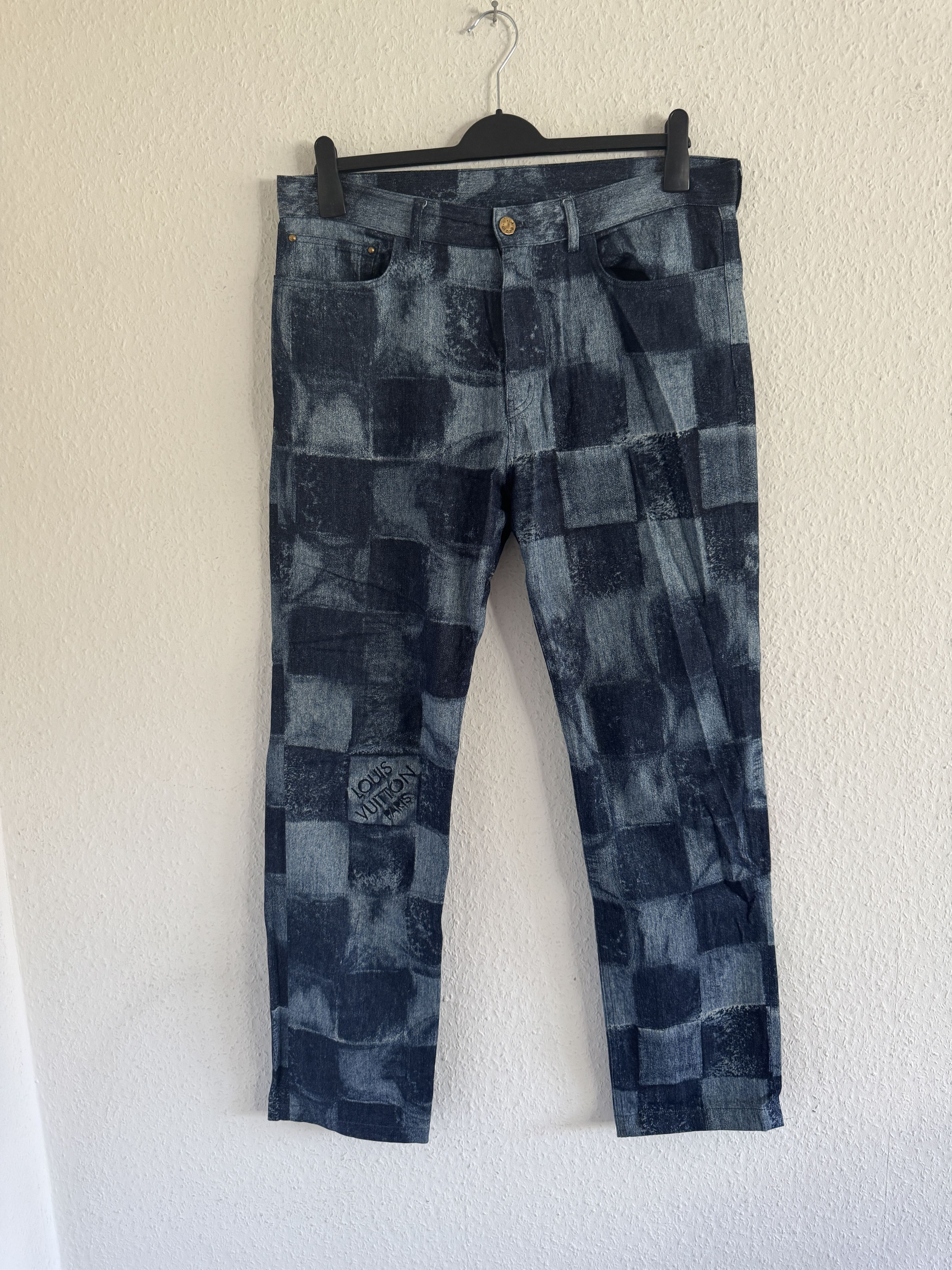 Louis Vuitton Louis Vuitton Salt Damier Print Denim Jeans Size US 36 / EU 52 - 2 Thumbnail