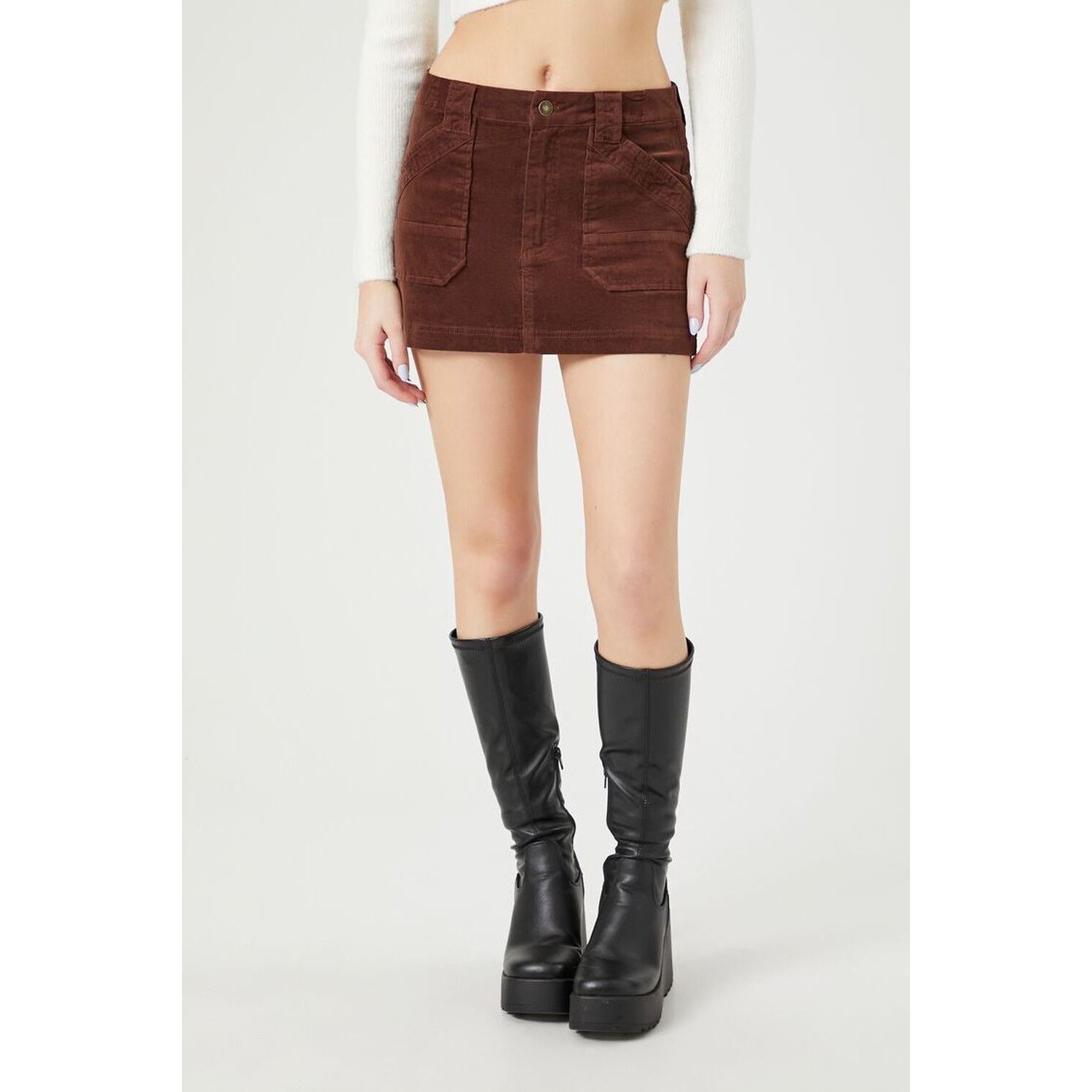 American Eagle Outfitters American Eagle Corduroy Mini Skirt Women’s XS Red Stretch Size 25" / US 0 / IT 36 - 2 Thumbnail