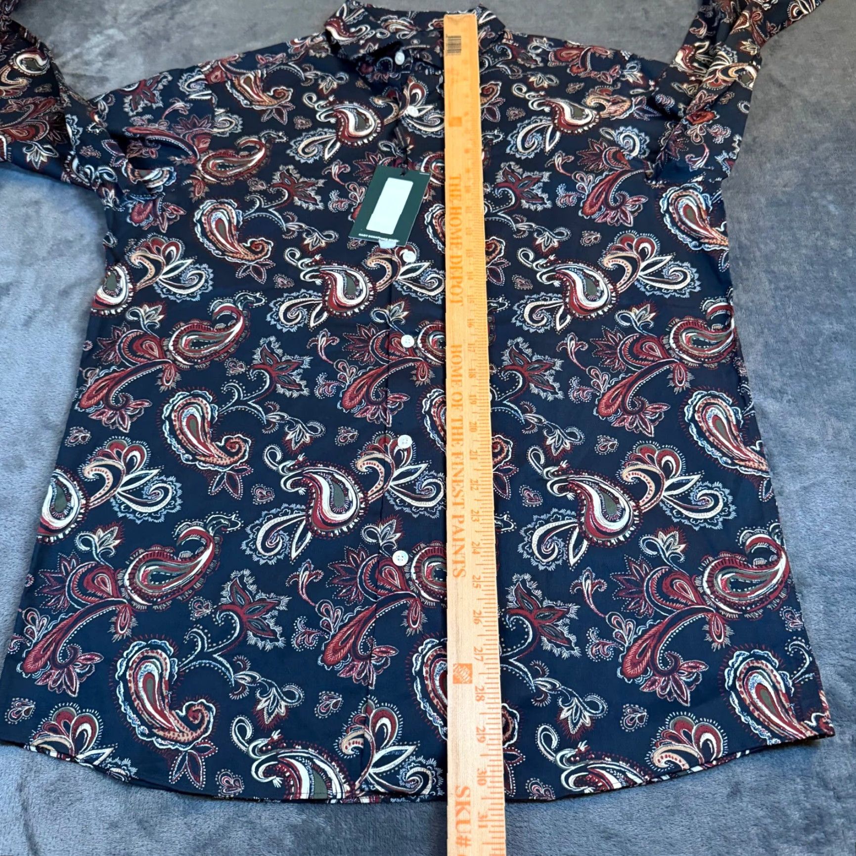 Hart Schaffner Marx Hart Schaffner Marx Paisley Button-Down Shirt Navy Red 1887 Club Mens M NEW Size US M / EU 48-50 / 2 - 7 Thumbnail