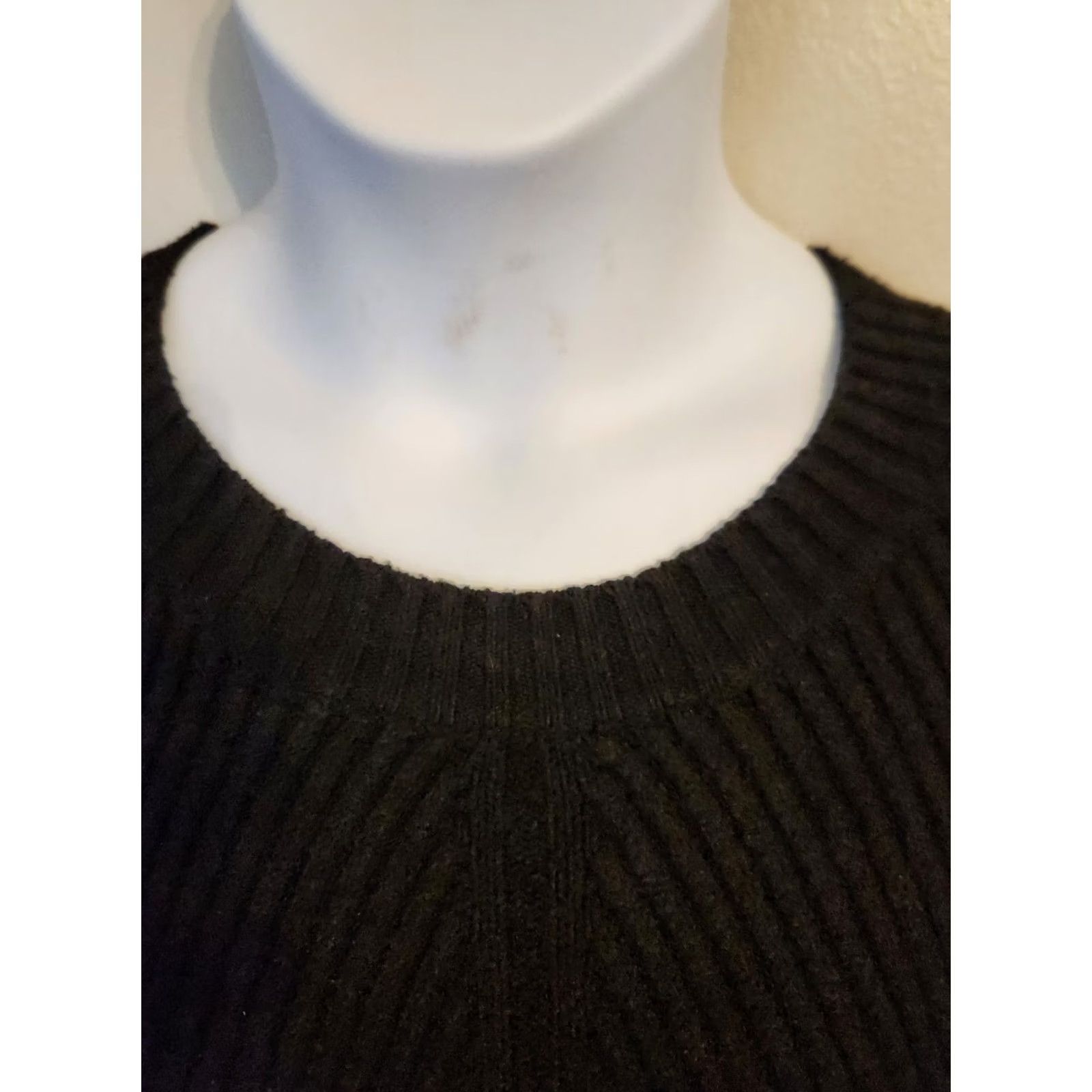 Vintage Simply Vera Vera Wang Sweater Solid Black Ribbed Knit 2X XXL Womens Size XXL / US 16-18 / IT 52-54 - 2 Thumbnail