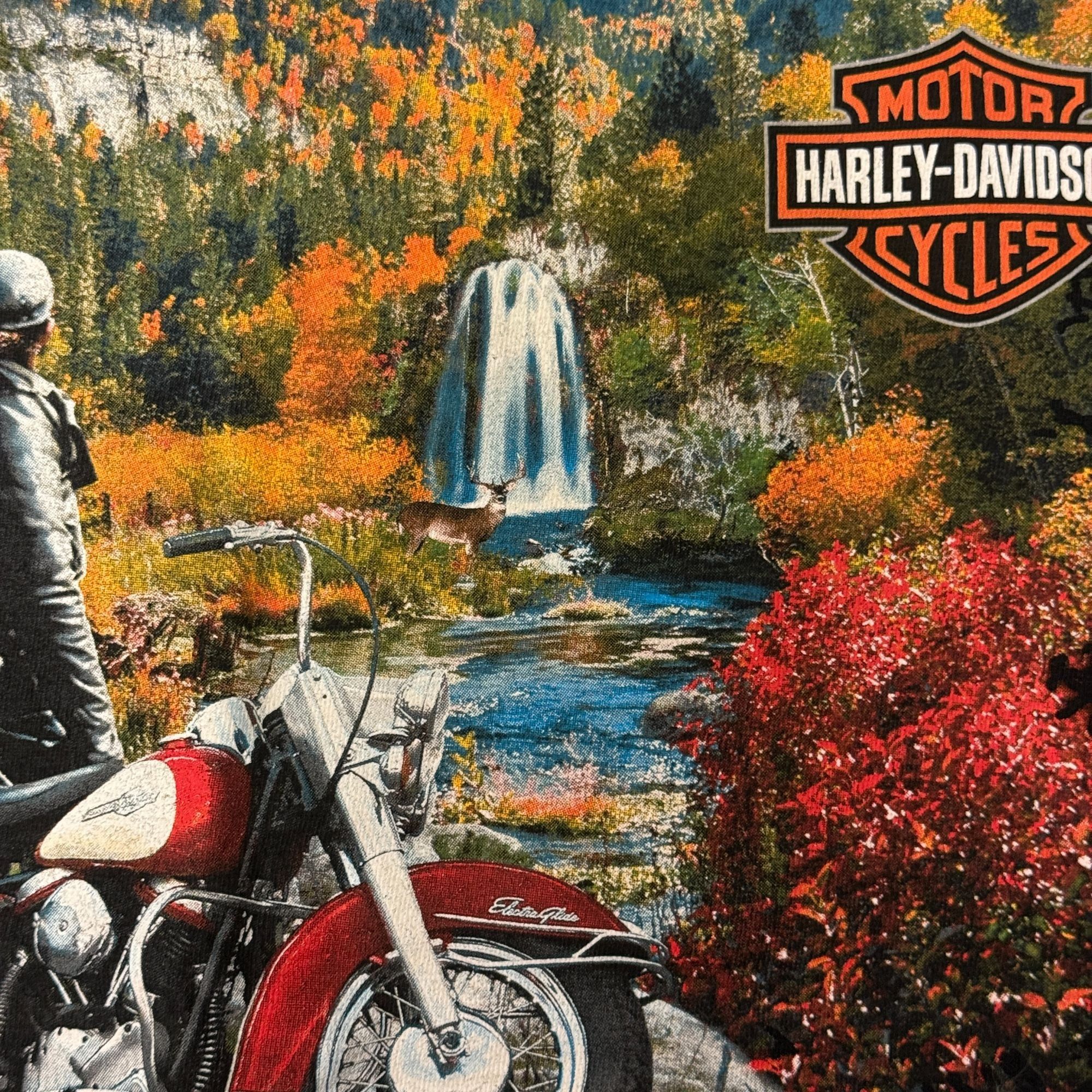 Harley Davidson STURGIS SCENIC WILDLIFE Waterfall Mountains Biker Shirt 3X Size US XXL / EU 58 / 5 - 6 Thumbnail