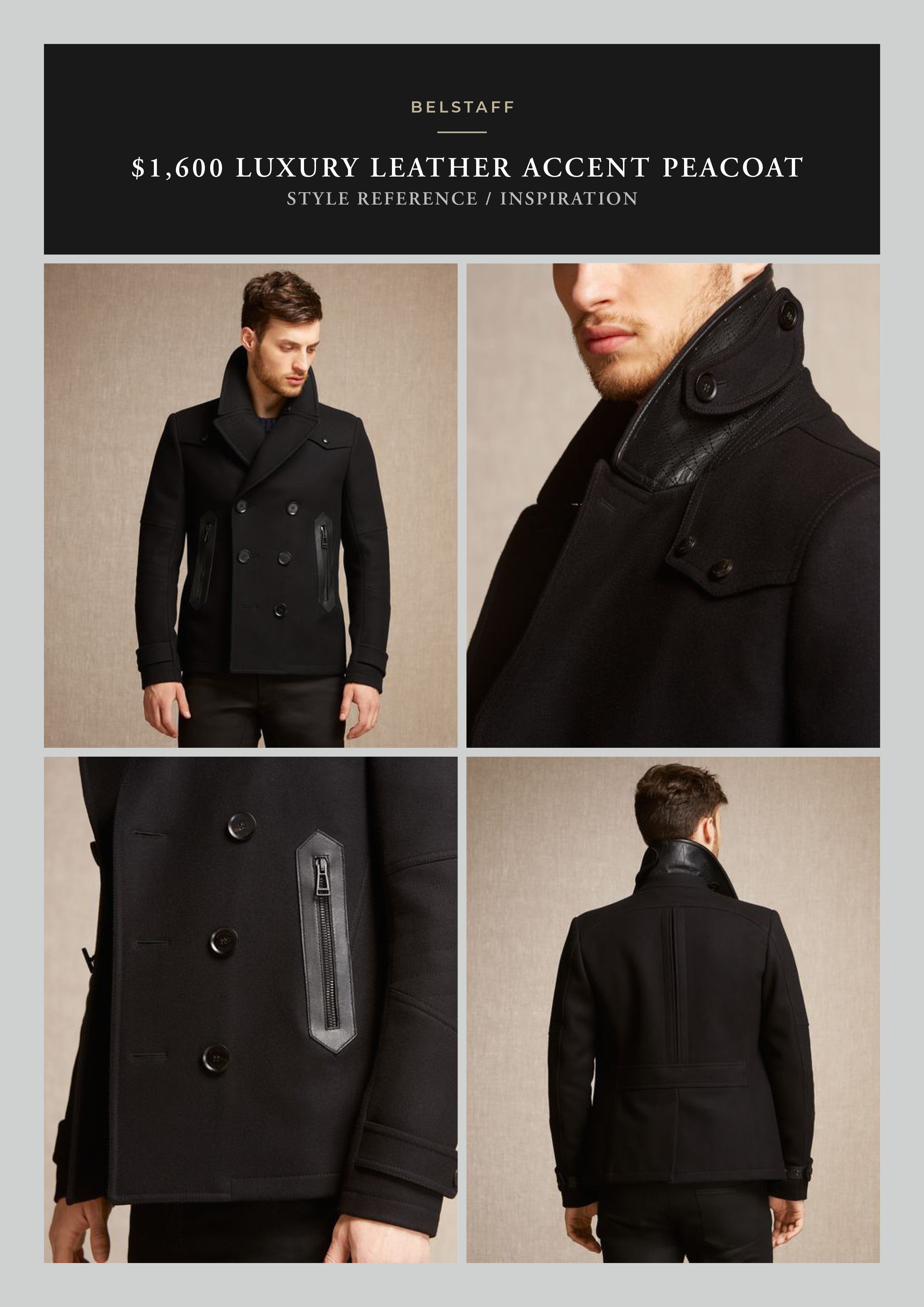 Belstaff Coveted, Badass $1,700 w/tax Leather Accents Peacoat Size US M / EU 48-50 / 2 - 5 Thumbnail